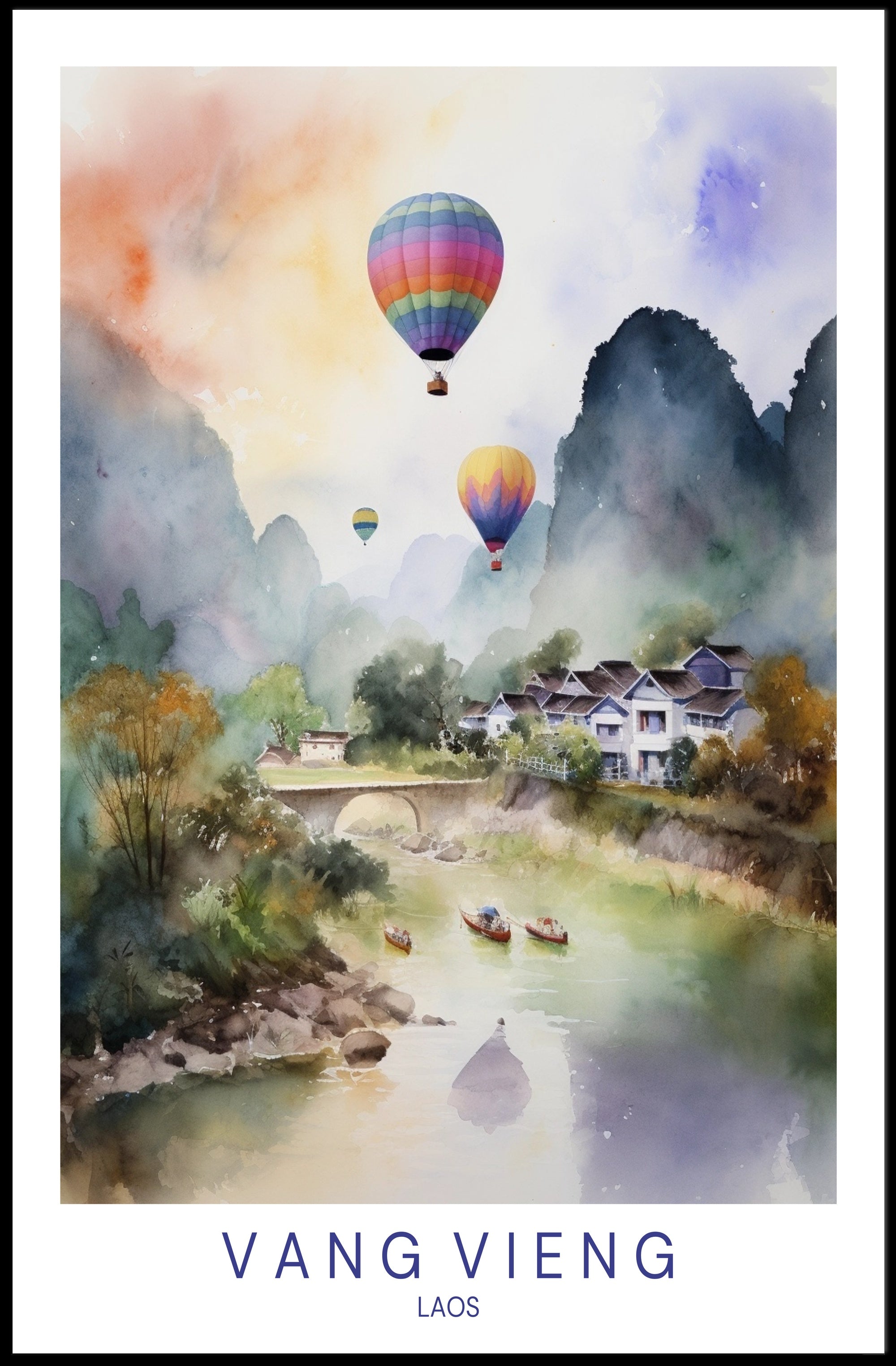 Vang Vieng, Laos Poster PosterGoat