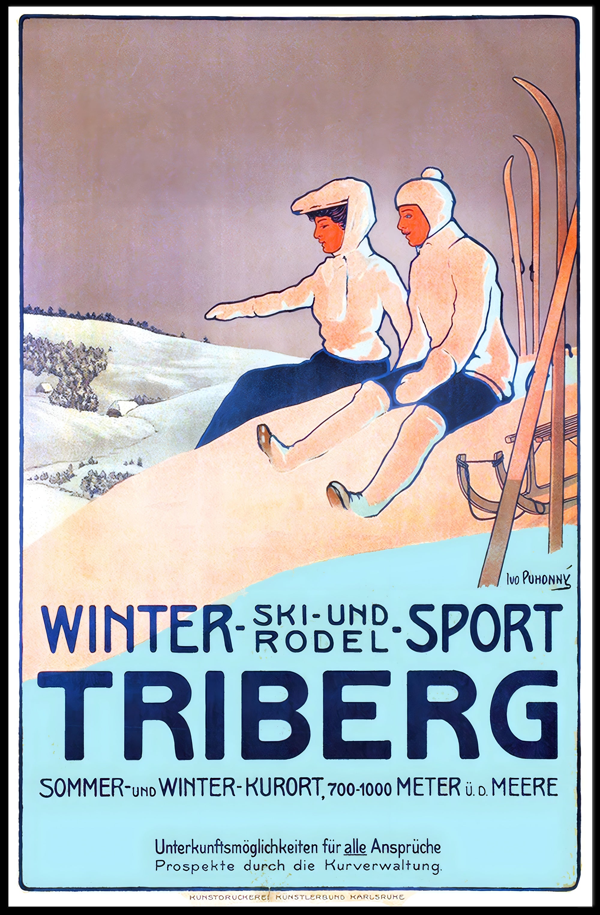 Winter Sports in Triberg Poster PosterGoat
