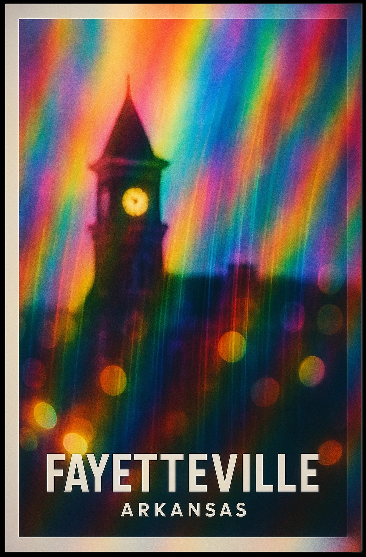 Fayetteville Arkansas Scenic Travel Minimalist Digital Painting Wanderlust Home Decor Poster