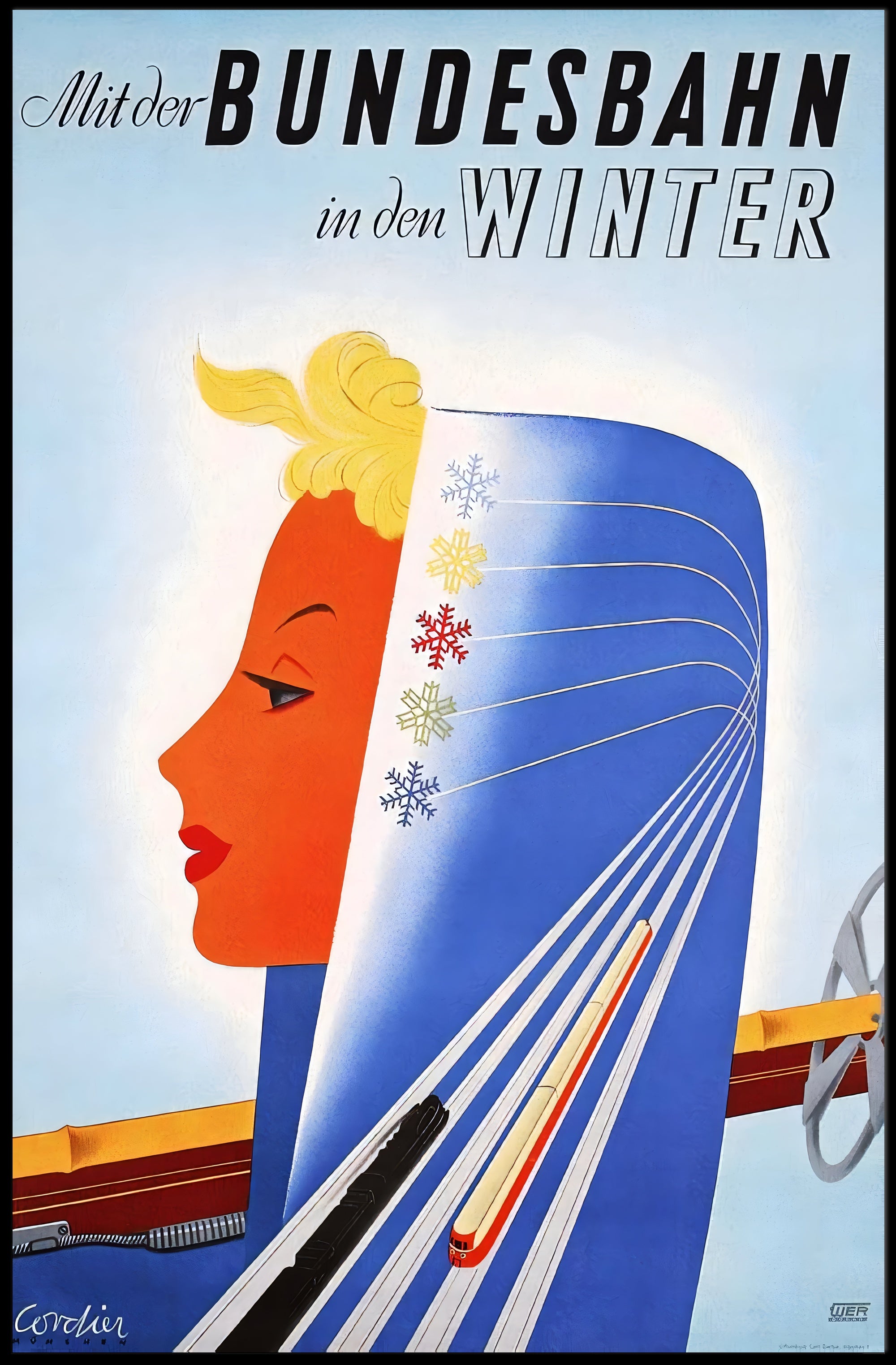 Winter Travel with Bundesbahn Poster PosterGoat
