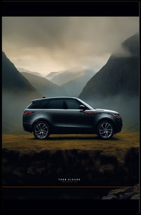 Luxury SUV in Serene Landscape Poster PosterGoat