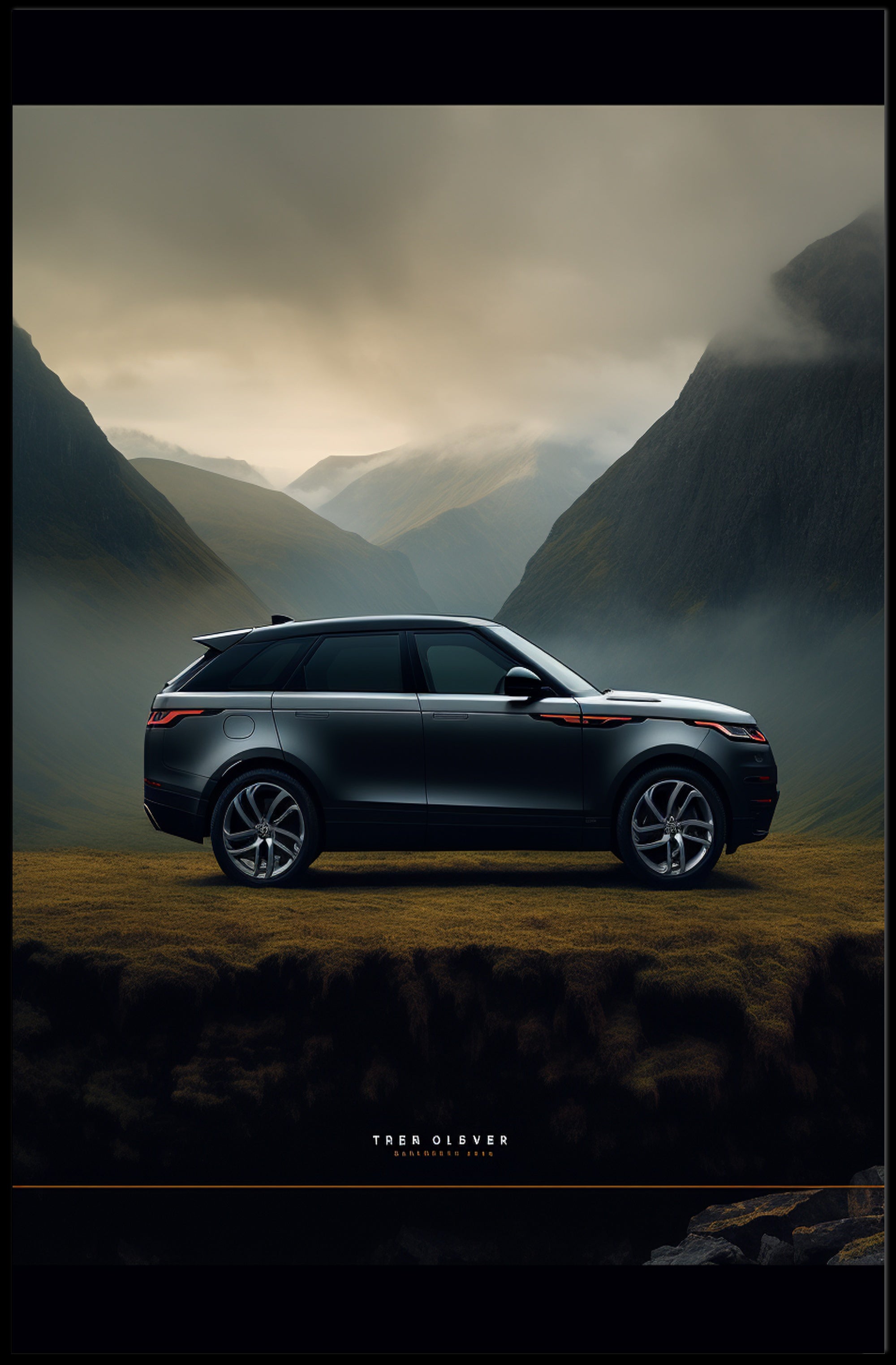 Luxury SUV in Serene Landscape Poster PosterGoat