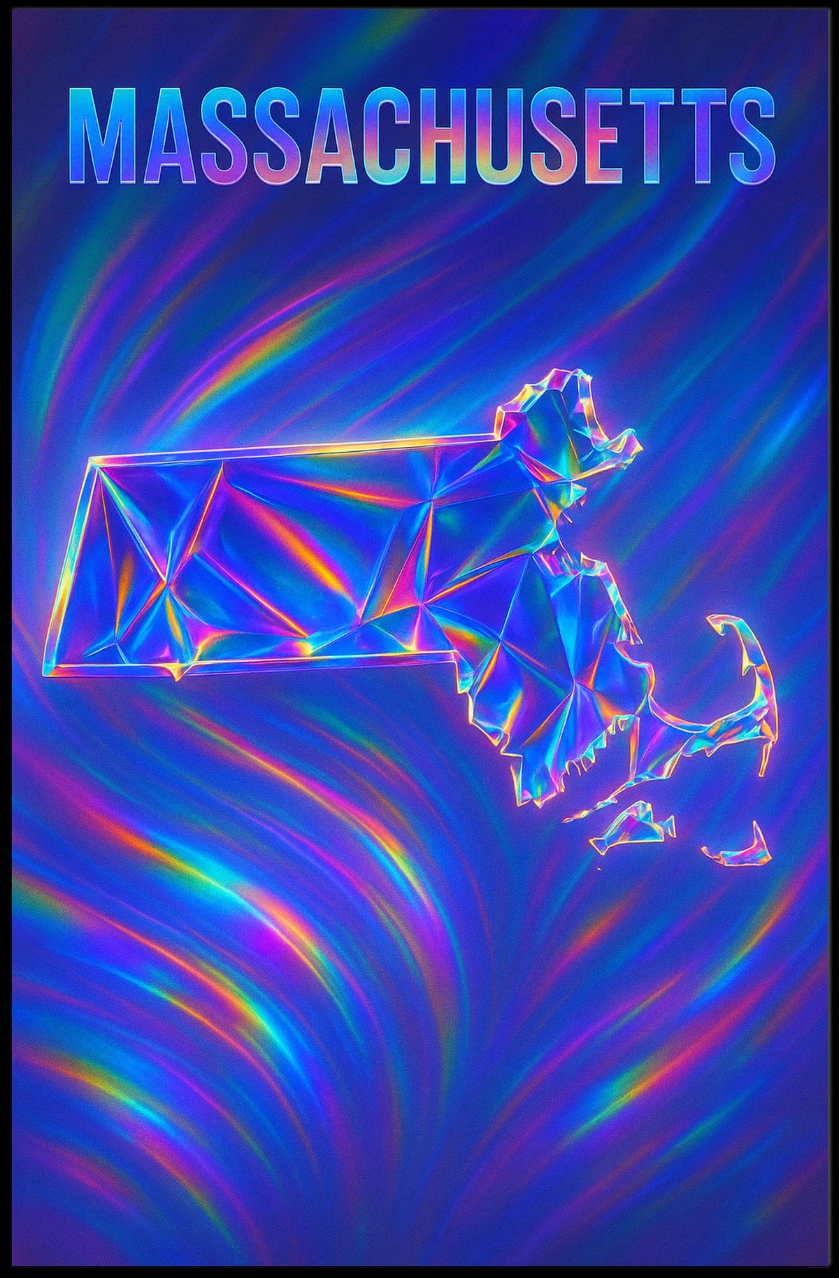 Massachusetts A Vibrant Tribute Poster
