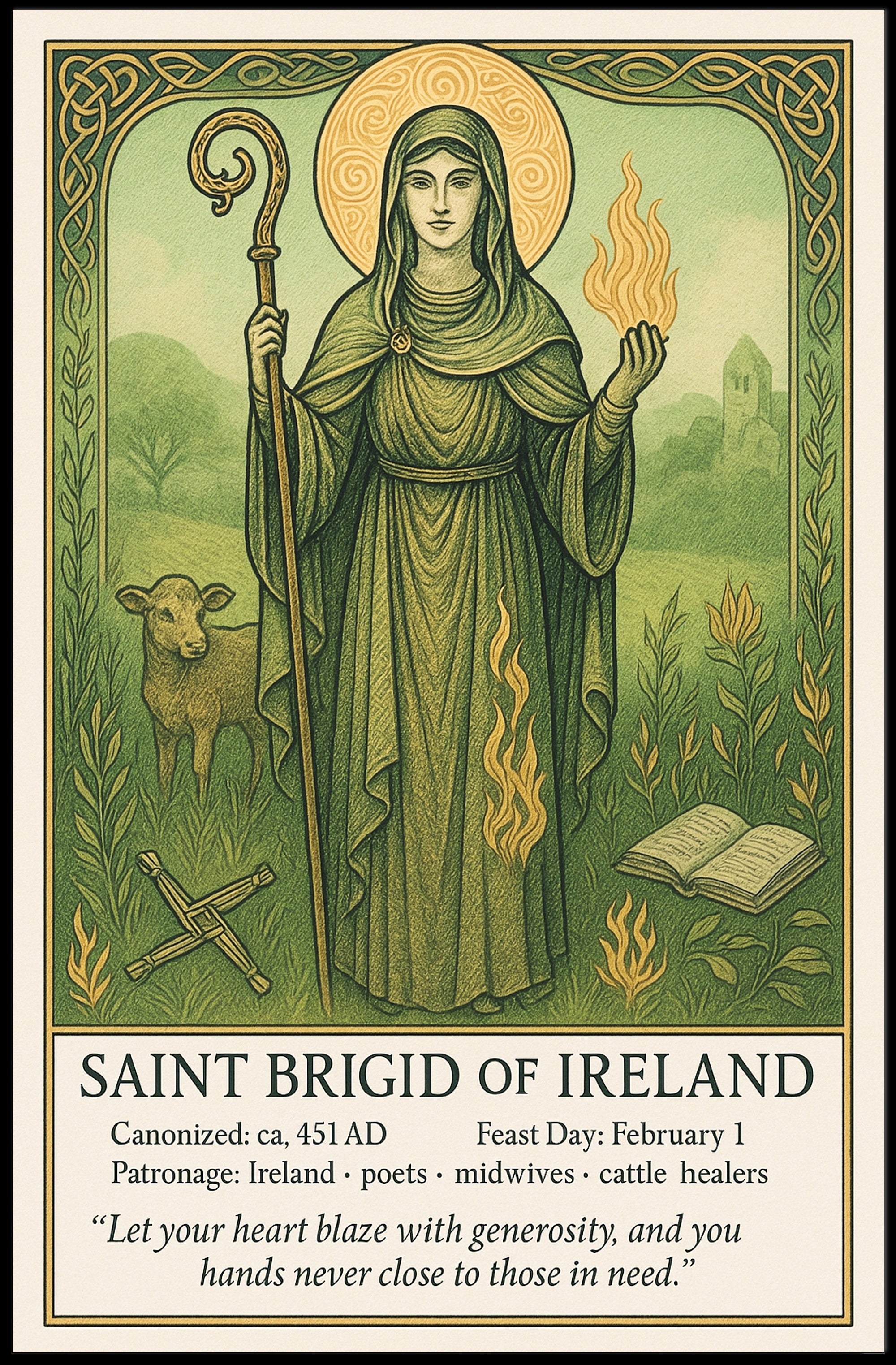 Saint Brigid of Ireland Poster PosterGoat