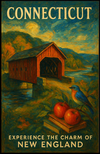 Connecticut Poster Discover The Beauty Rustic Americana Fans