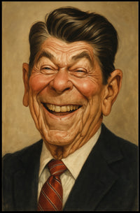 Ronald Reagan Caricature Poster PosterGoat