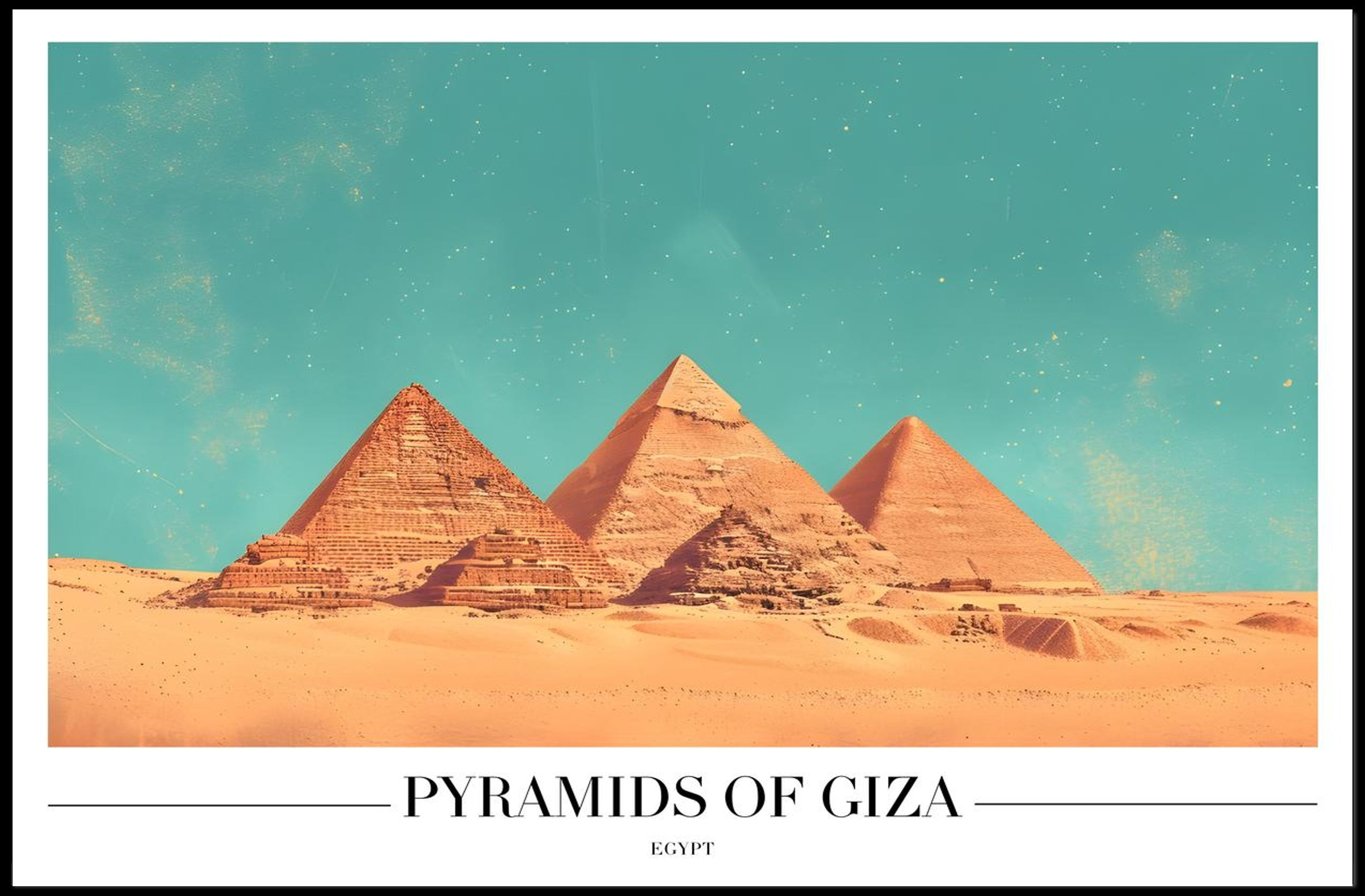 Giza Pyramids Adventure Travel Poster