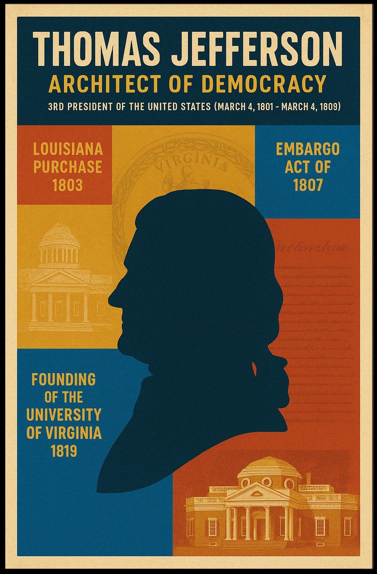 Thomas Jefferson 3rd President Poster