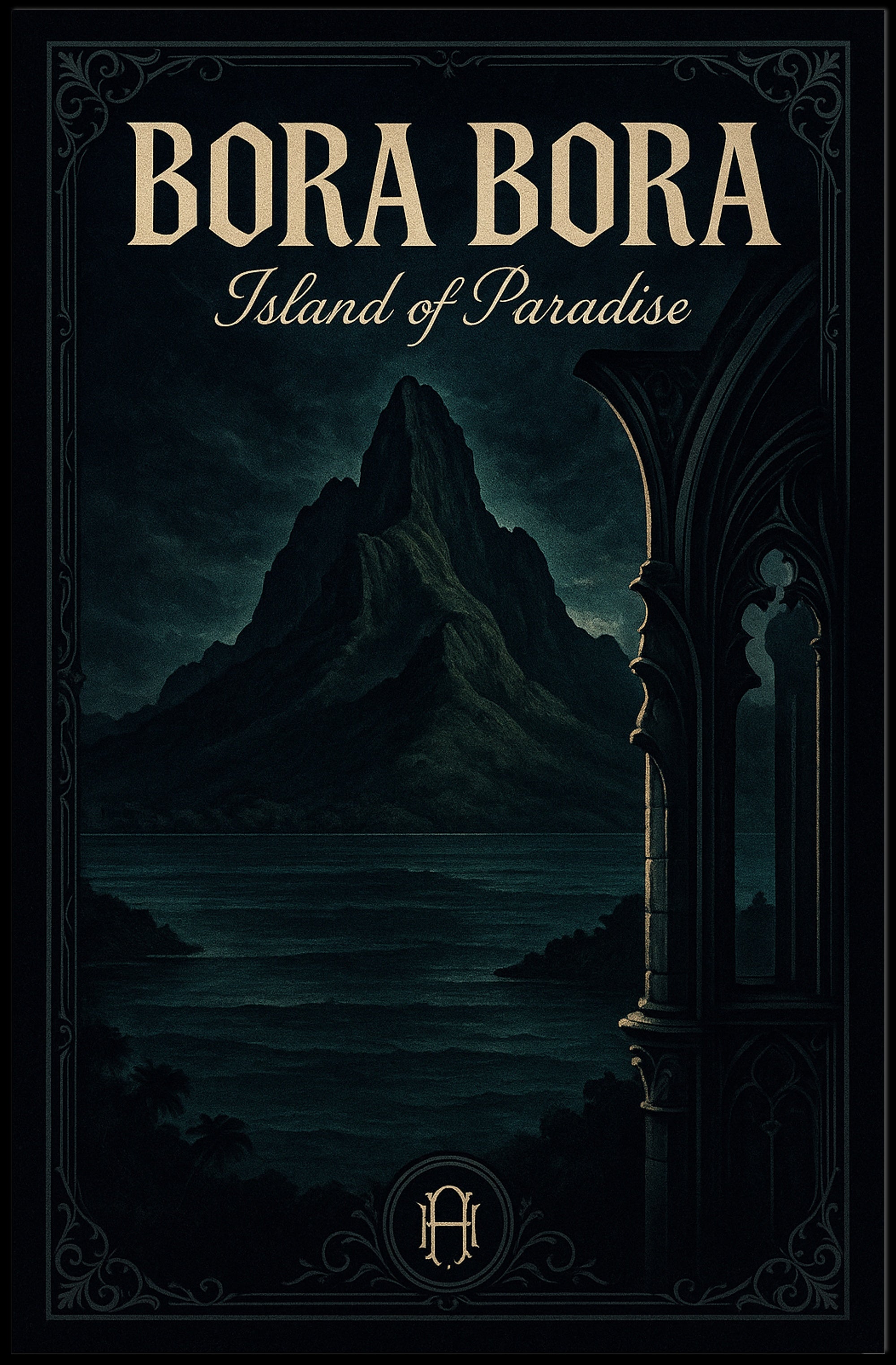 Bora Bora Gothic Elegance Travel Poster PosterGoat