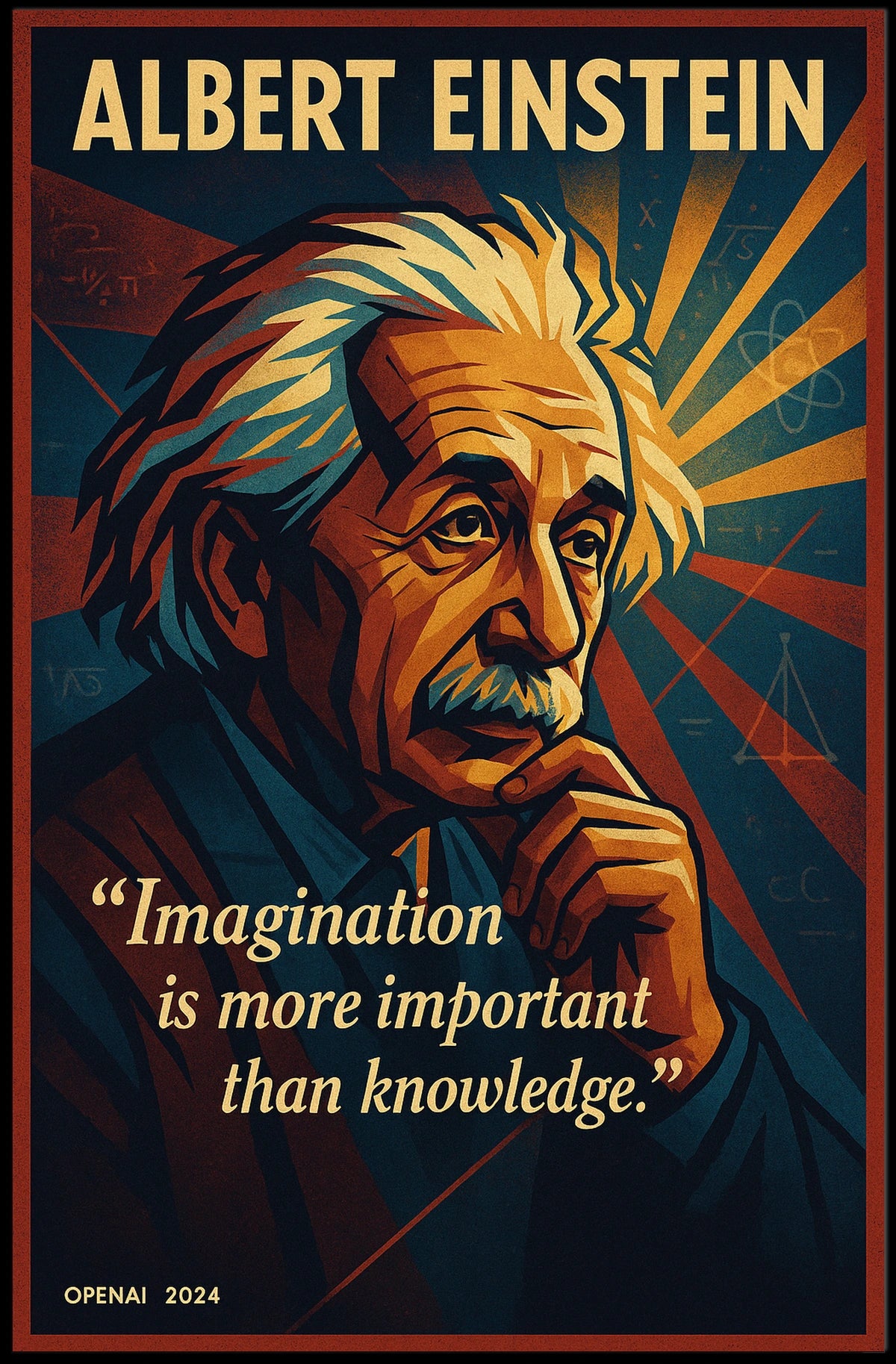 Creative Genius Poster: Modern Art with Mathematical Flair