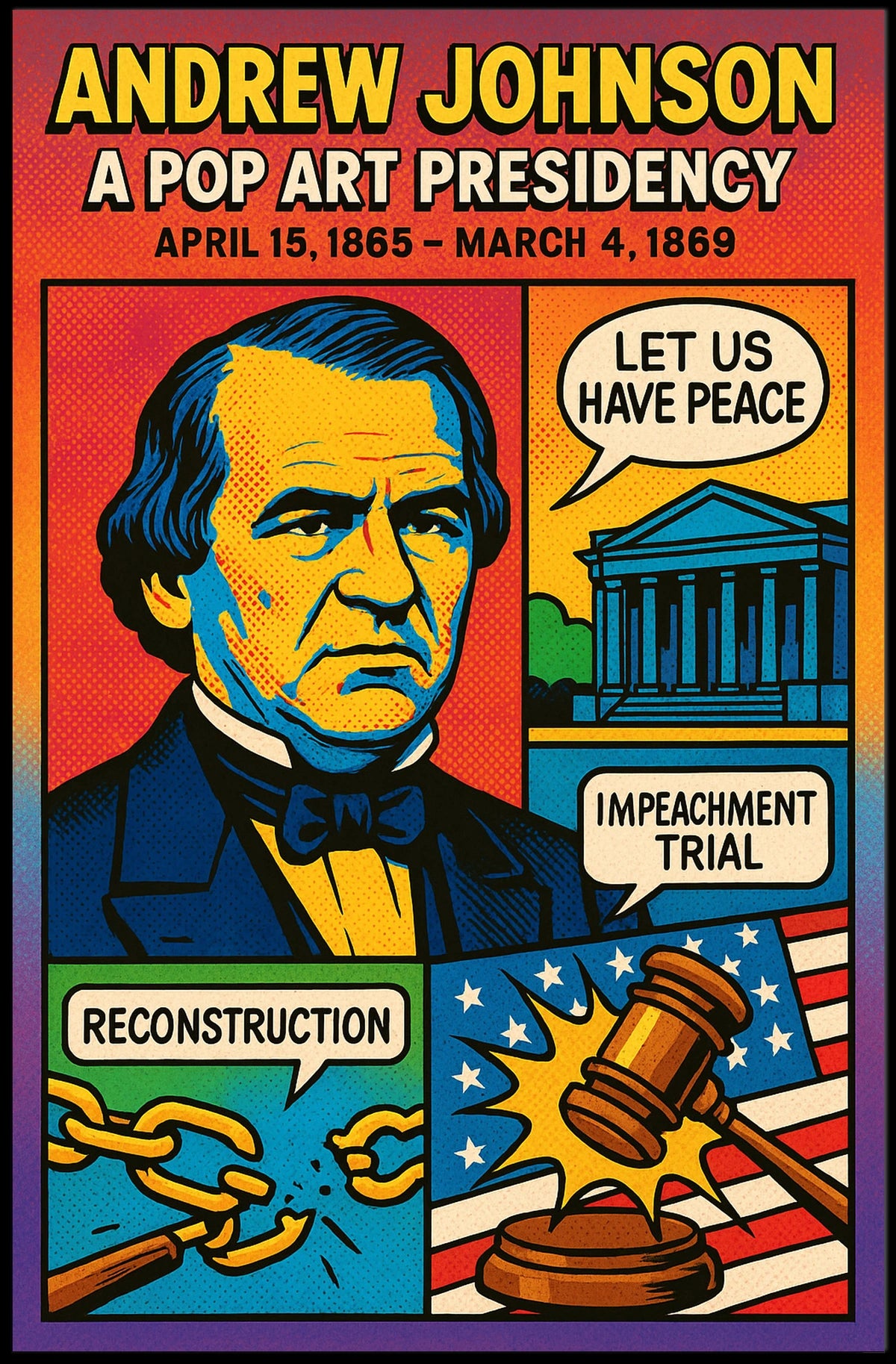 Andrew Johnson A Pop Art Presidency Poster