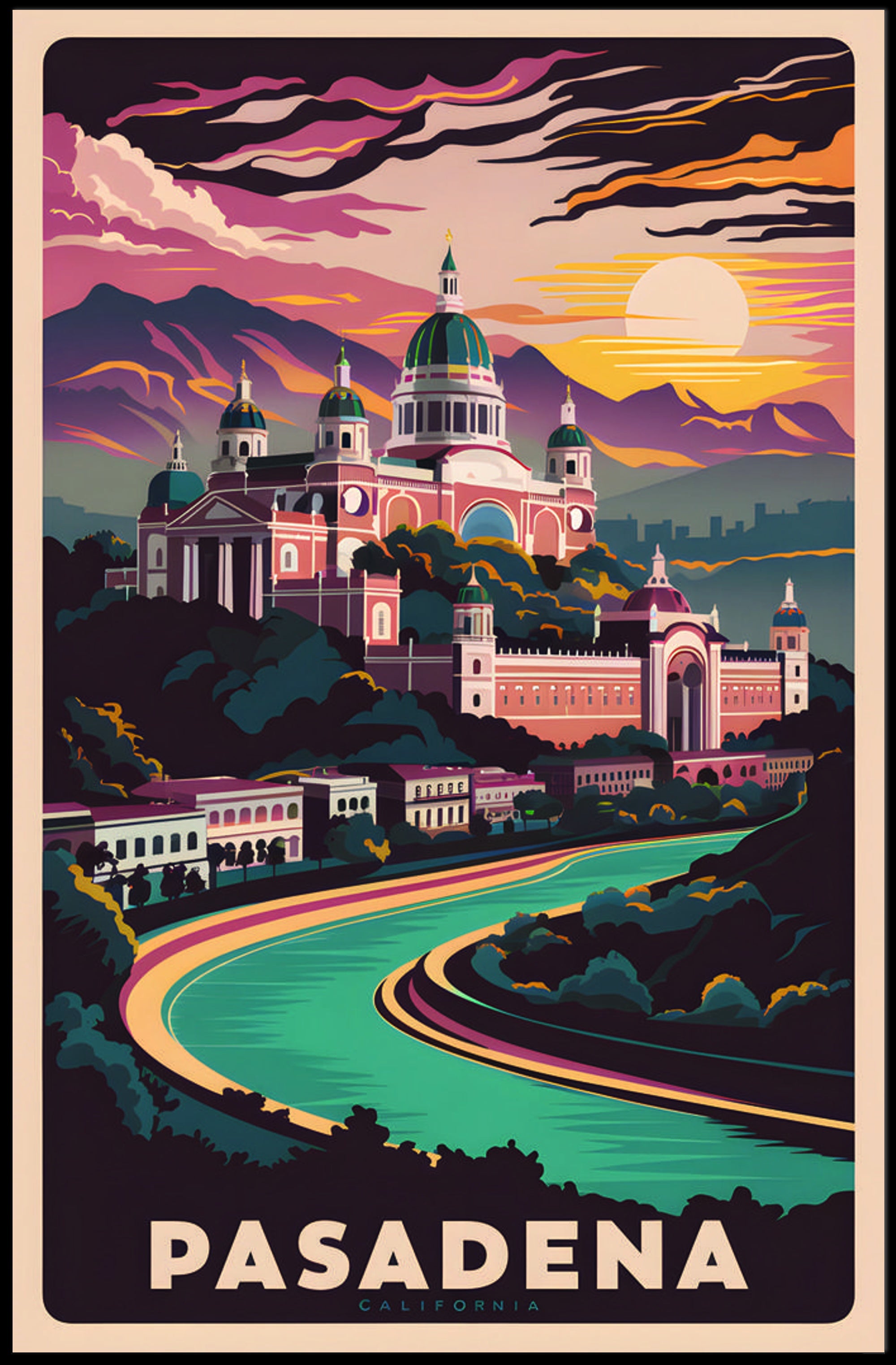 Pasadena at Sunset Poster