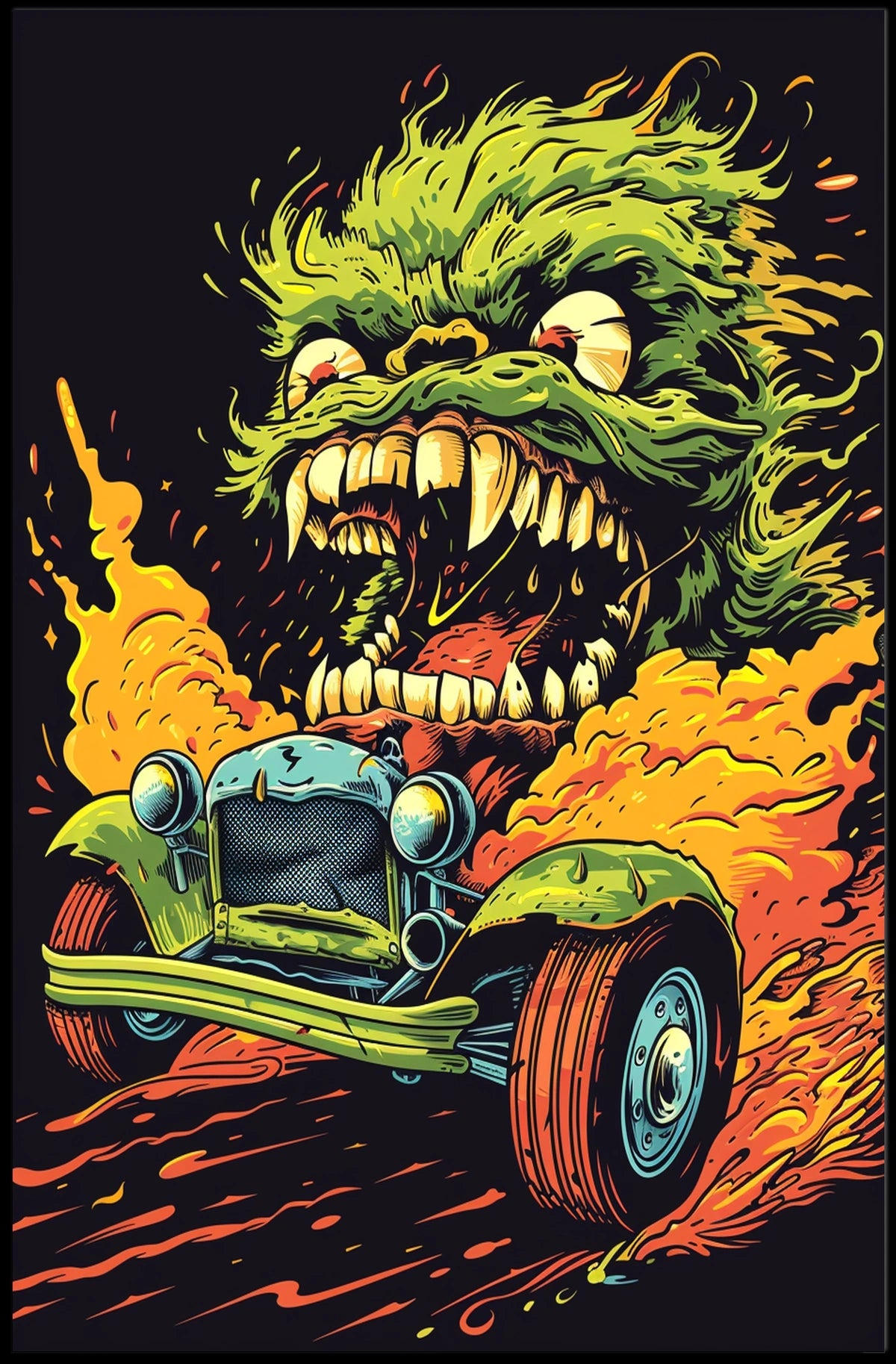 Monster On Wheels Poster
