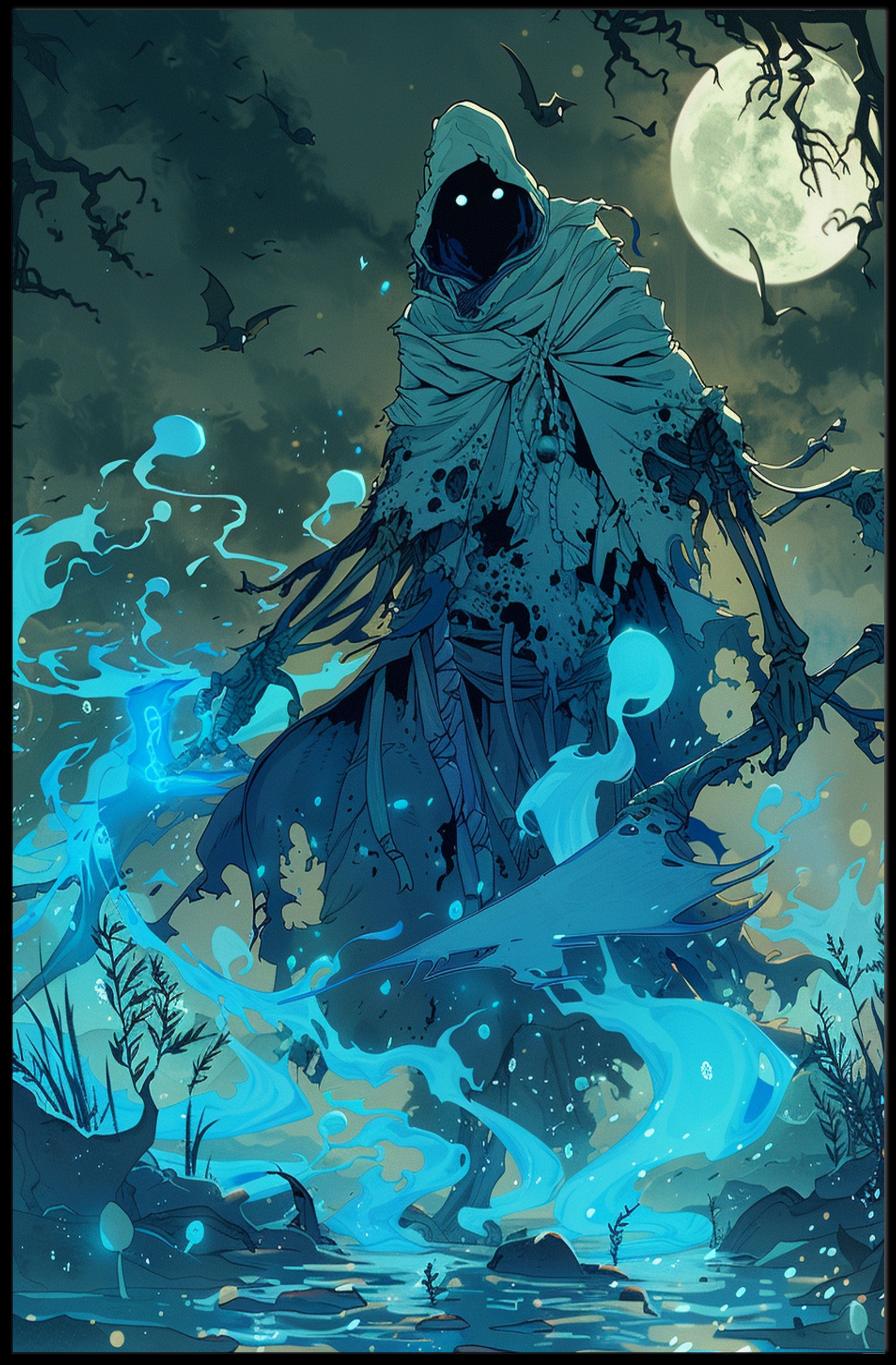 Mystical Cloaked Figure Fantasy or Mythology Poster PosterGoat