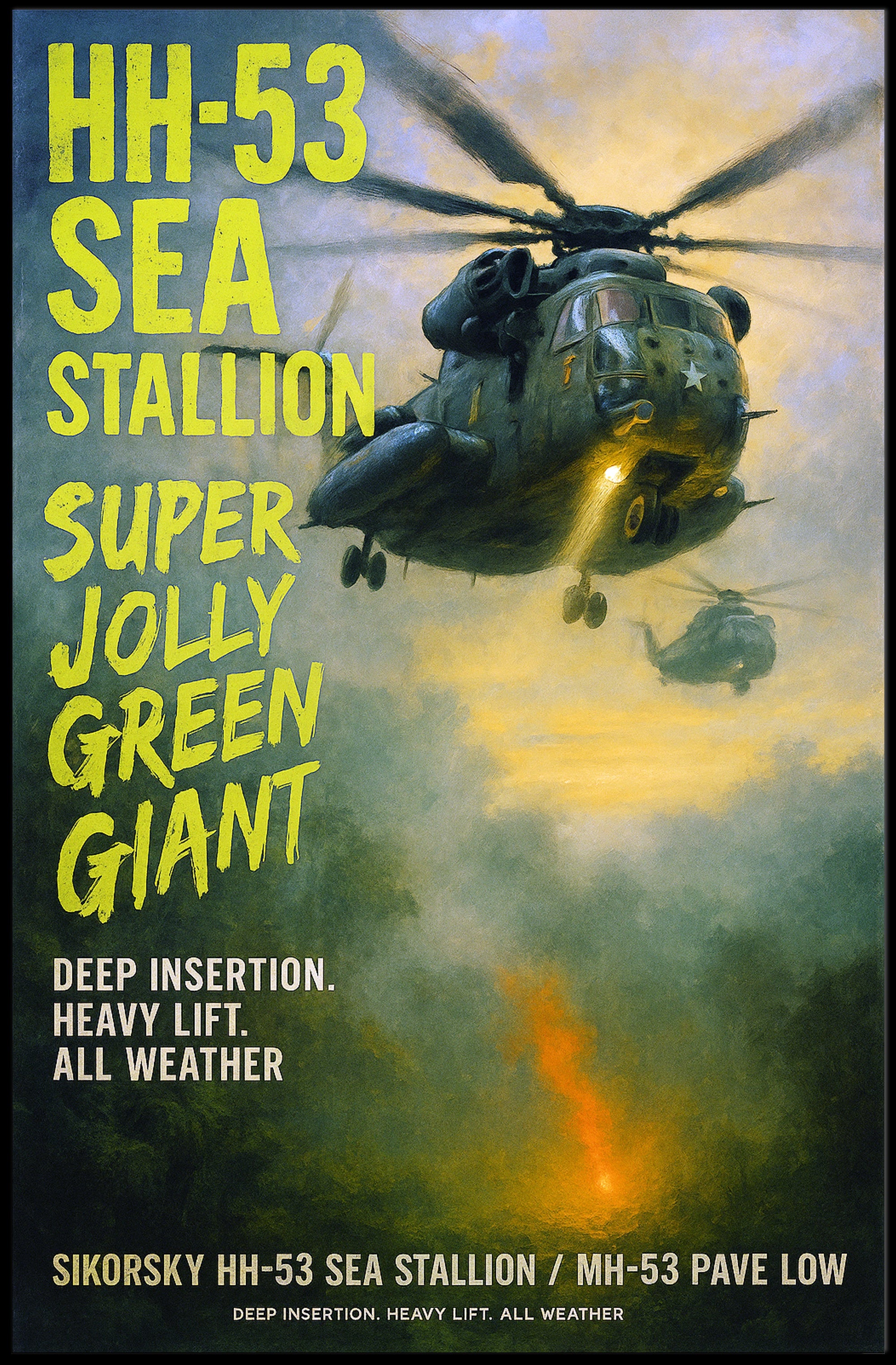 Sikorsky HH-53 Sea Stallion Super Jolly Green Giant Poster PosterGoat