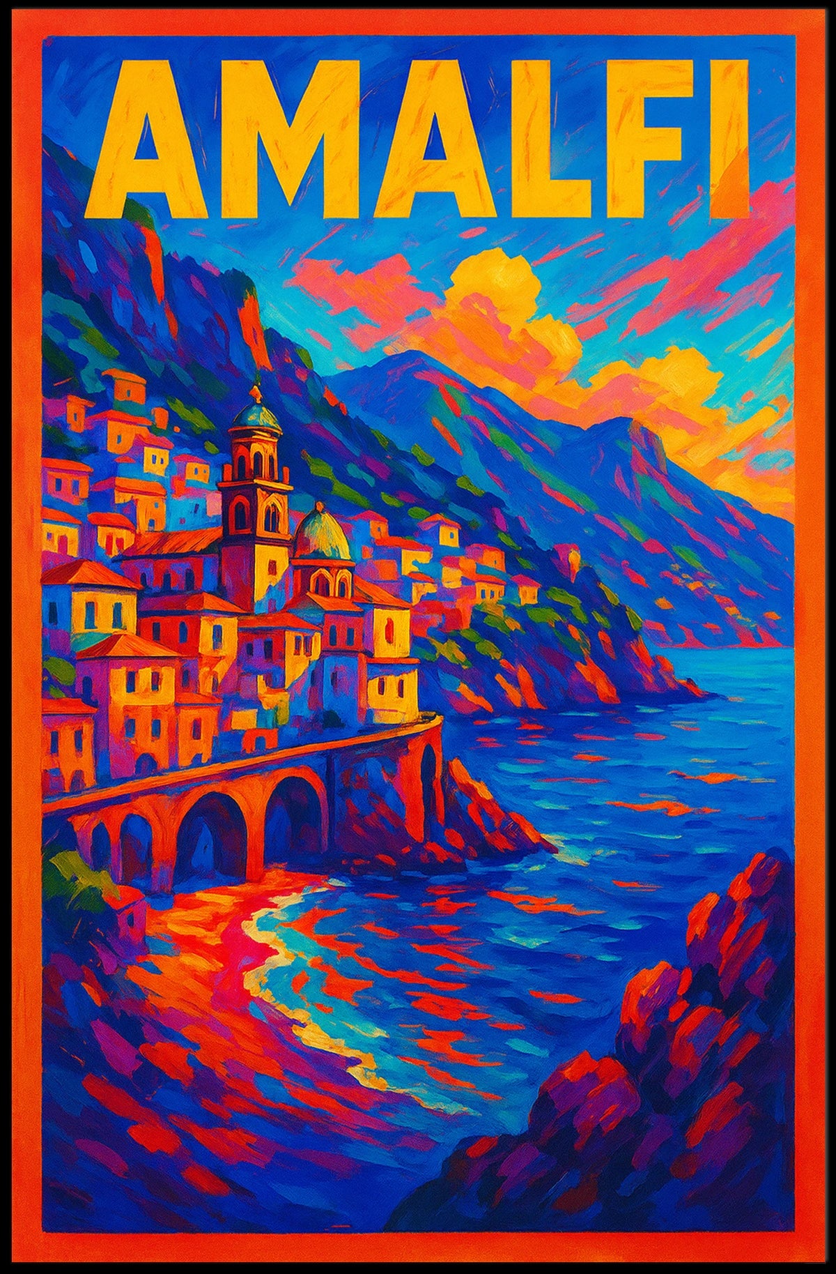Amalfi Coast Vibrant Seaside Escape Poster