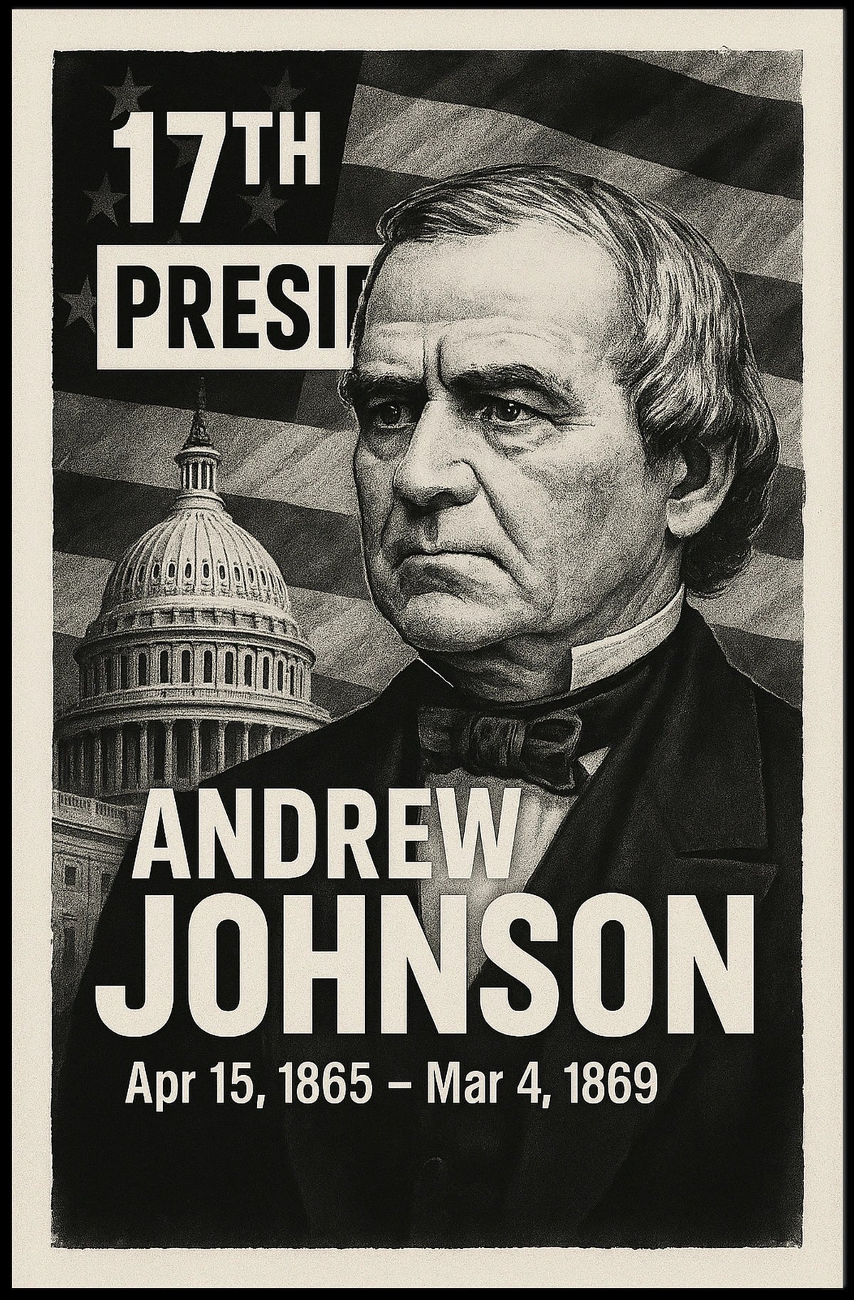 Andrew Johnson Portrait: A Historical or Presidential Poster