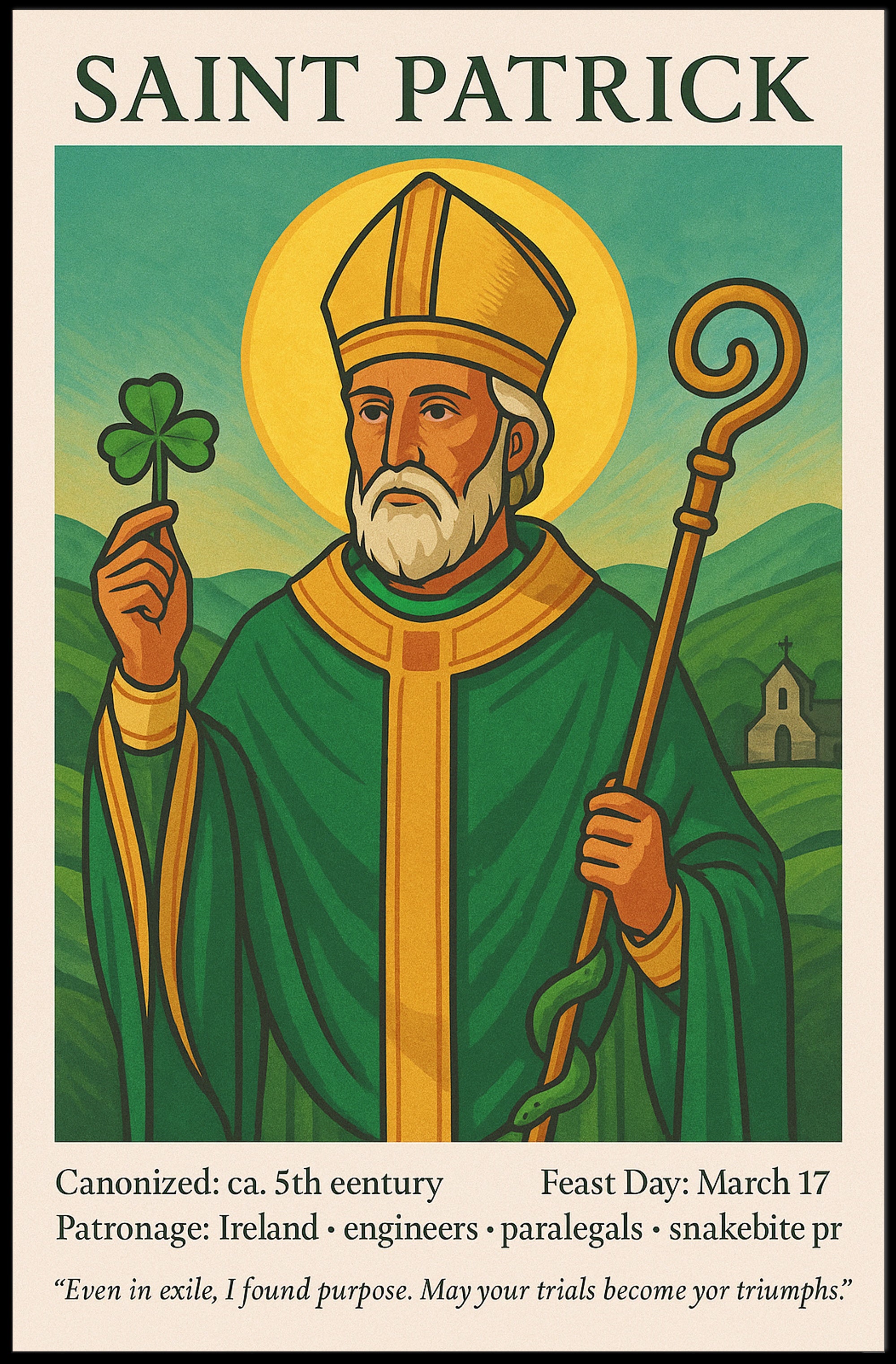 Saint Patrick Poster PosterGoat