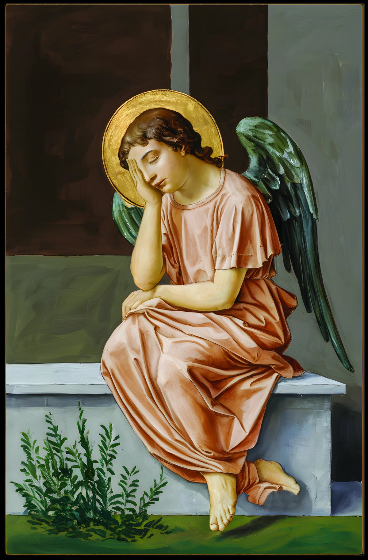 Contemplative Angel Poster