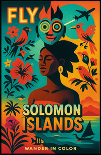 Vibrant Solomon Islands Adventure Travel Poster PosterGoat