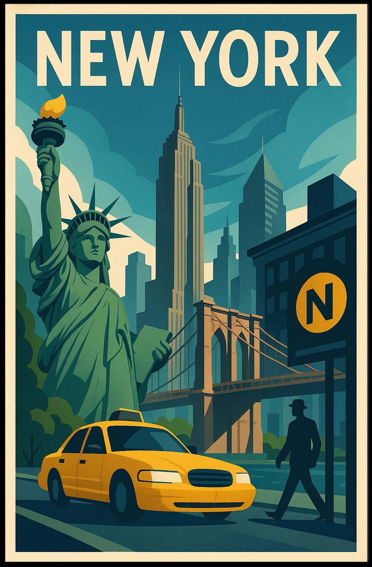 New York City Poster For City Lovers Discover Skyline Decor