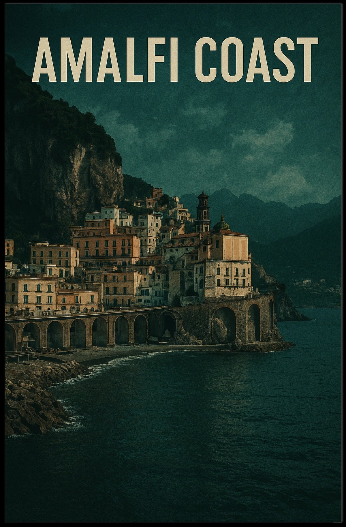 Amalfi Coast Poster Wall Art Scenic Print For Travel Lovers