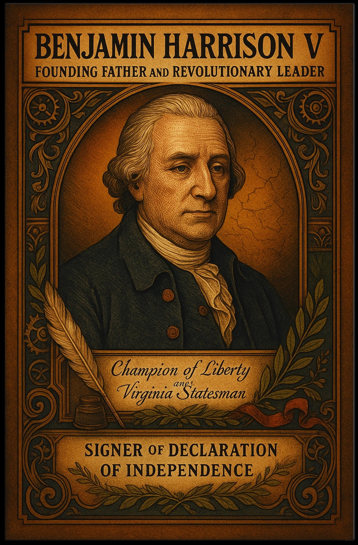 Benjamin Harrison V Founding Father Poster