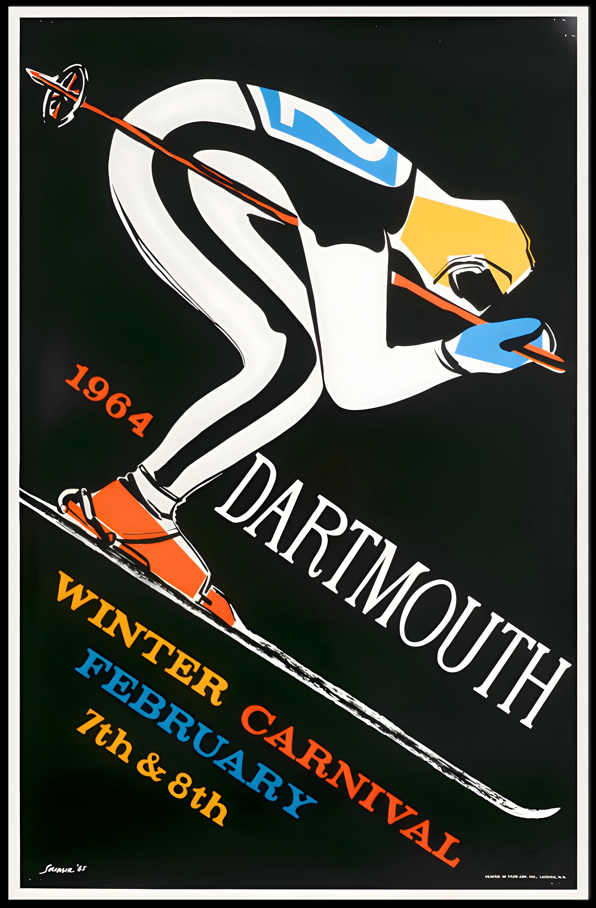 Dartmouth Winter Carnival 1964 Vintage Sports Poster PosterGoat