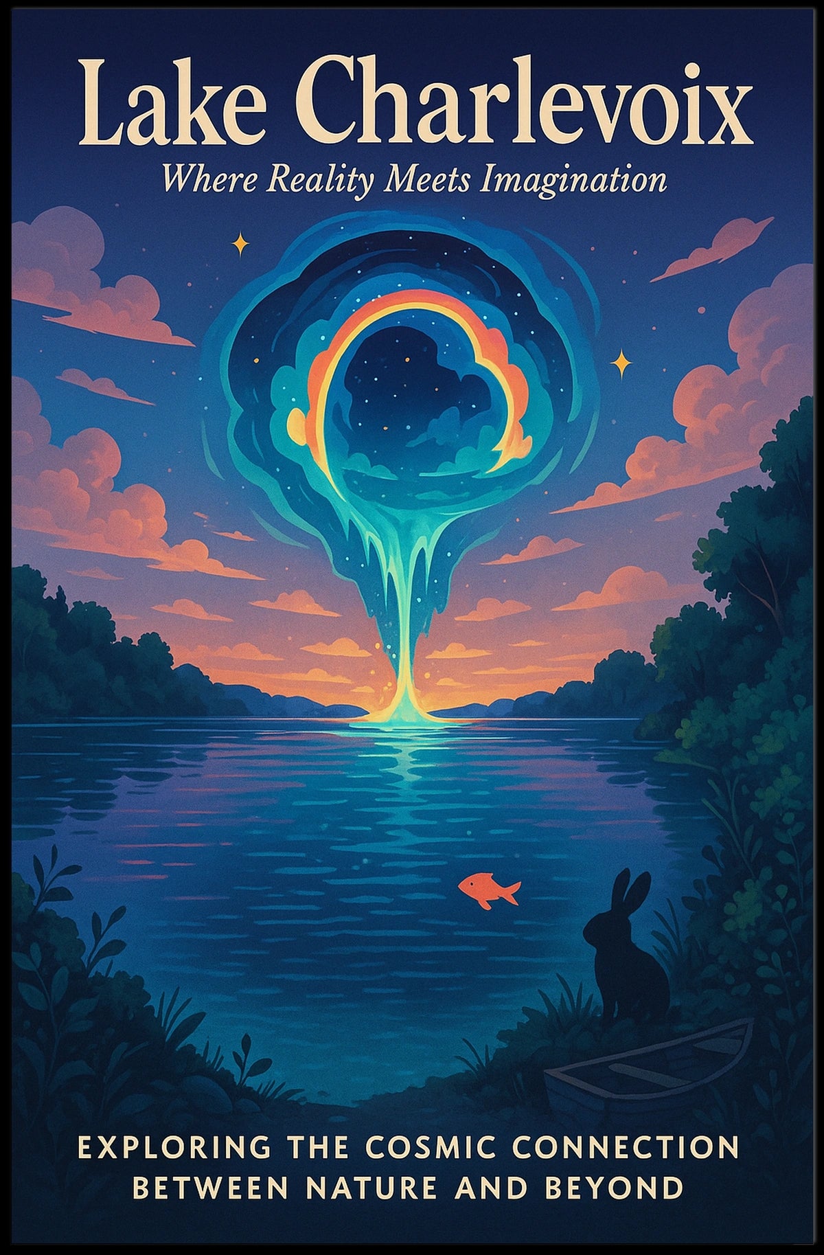 Lake Charlevoix Where Reality Meets Poster