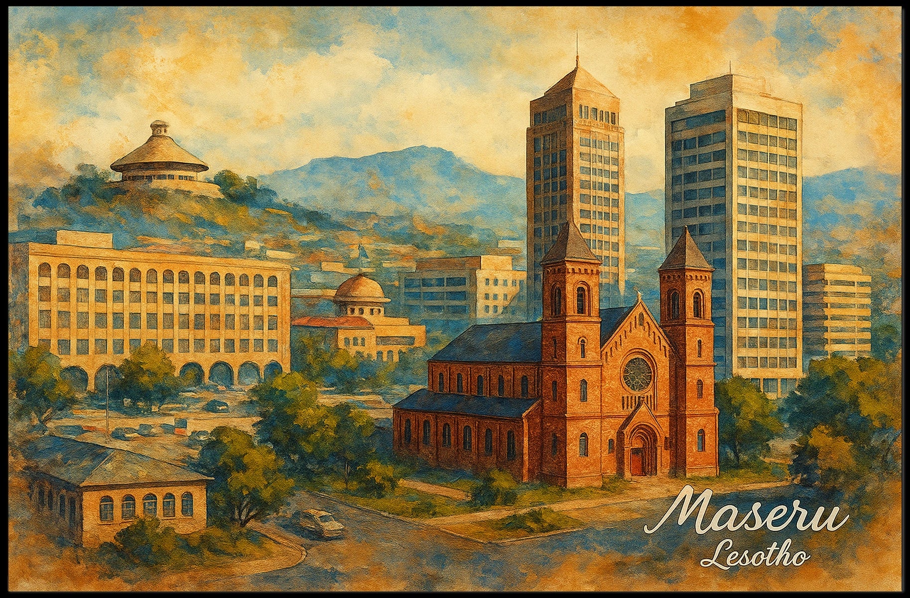 Maseru, Lesotho A Scenic Cityscape Poster