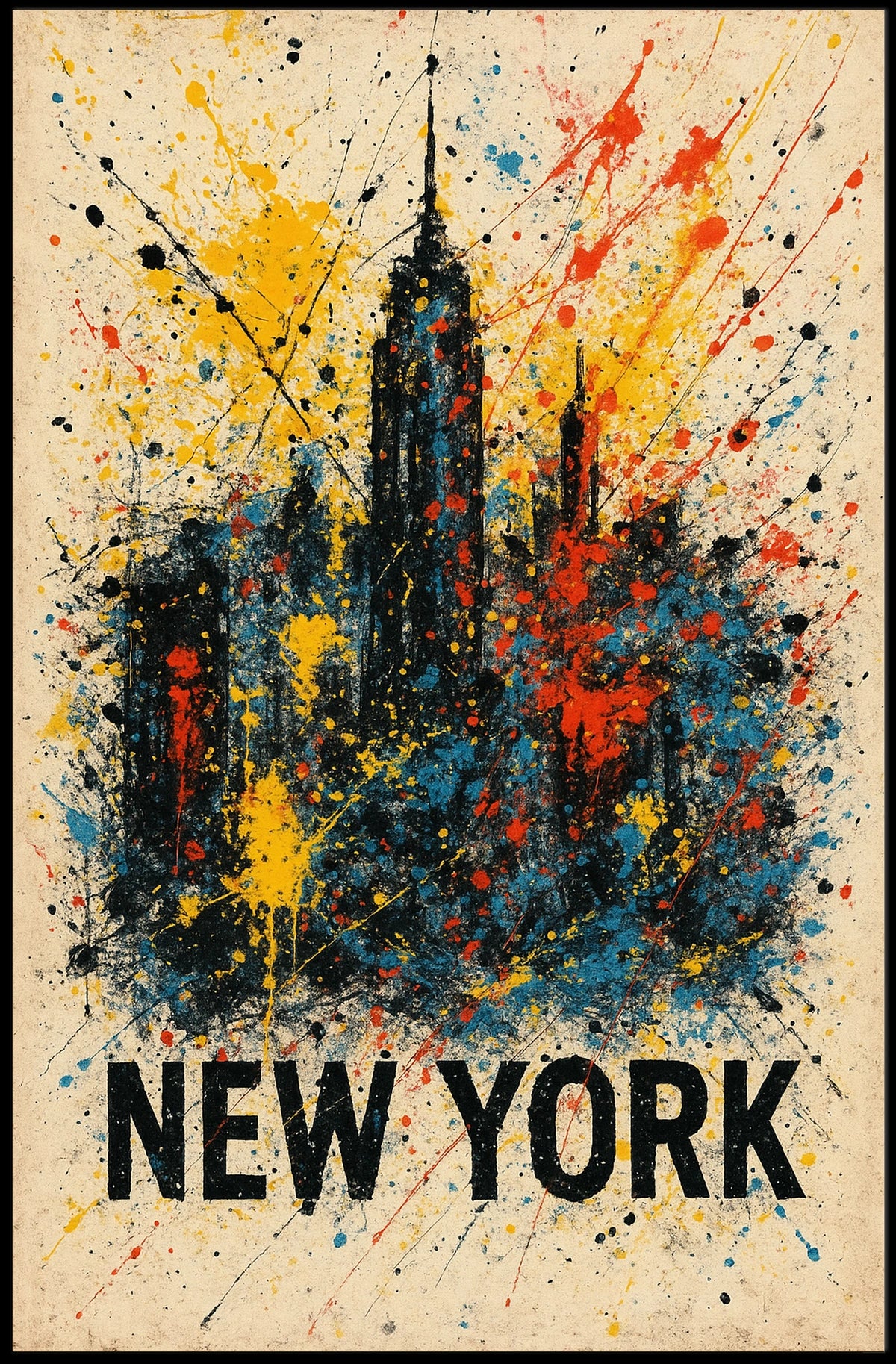 New York Skyline In Abstract Abstract Poster