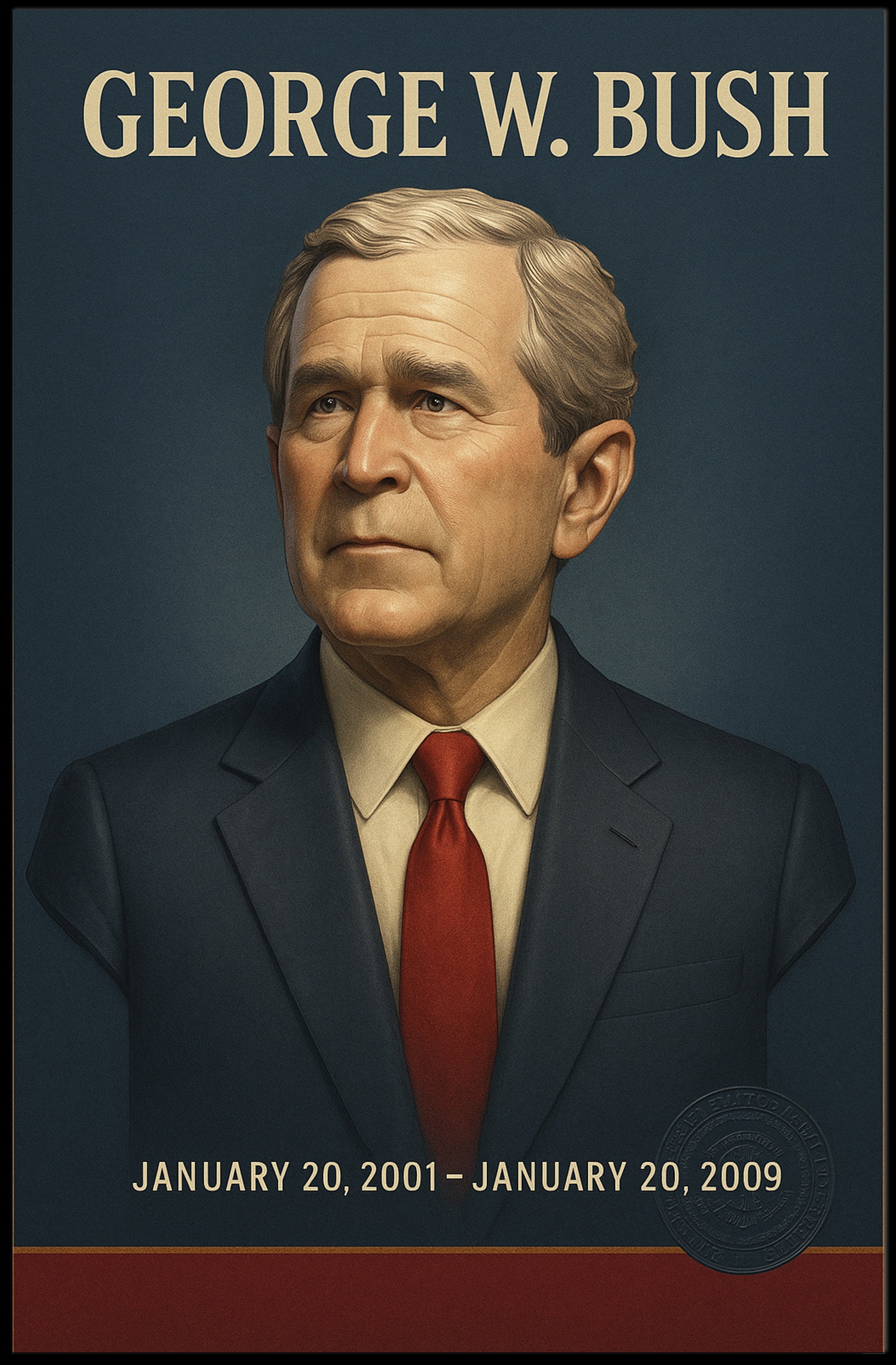 George W. Bush Presidential Portrait Historical or Presidential Poster PosterGoat