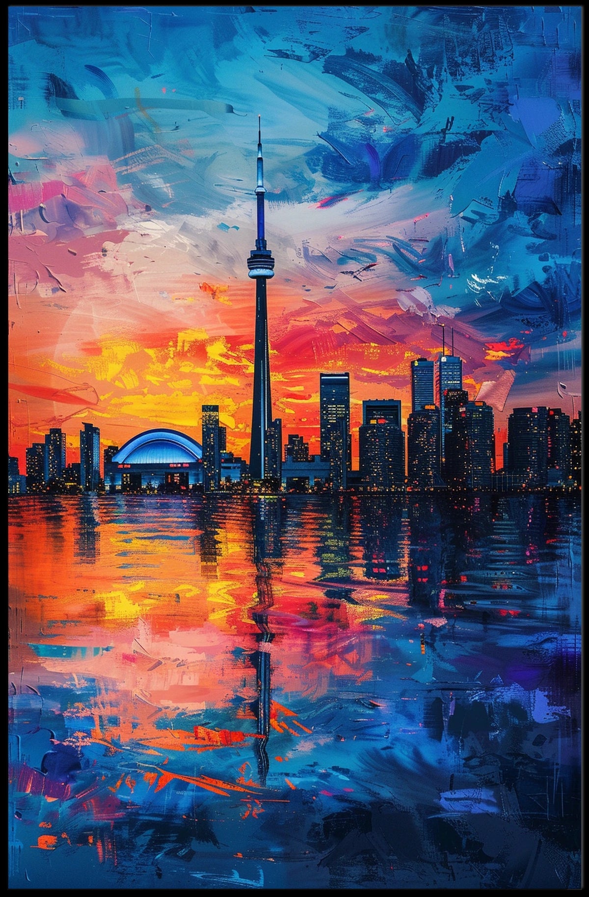 Toronto Skyline At Sunset Poster