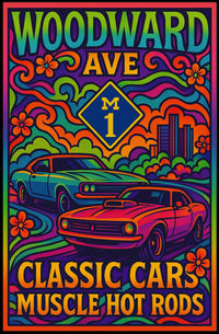 Woodward Ave Muscle Car Poster