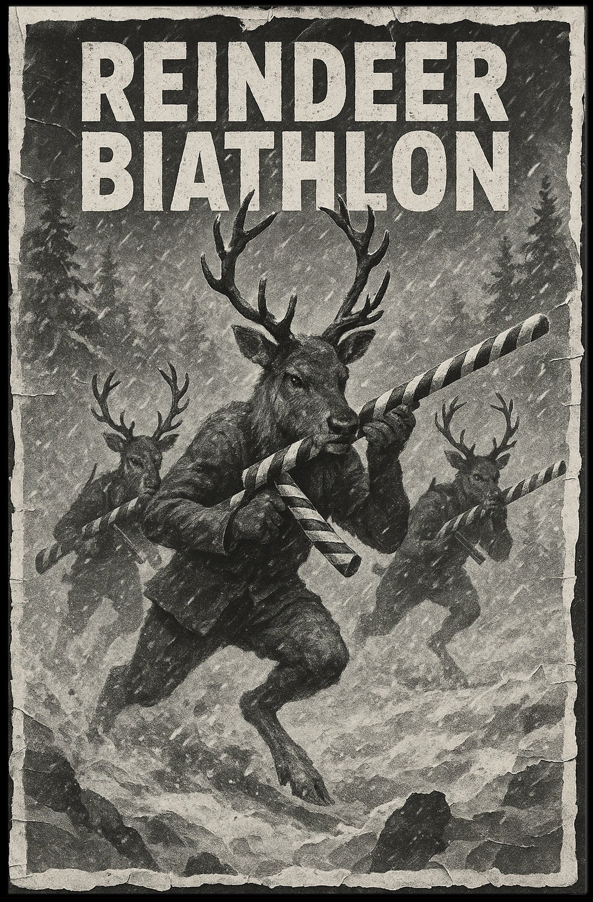 Reindeer Biathlon Poster