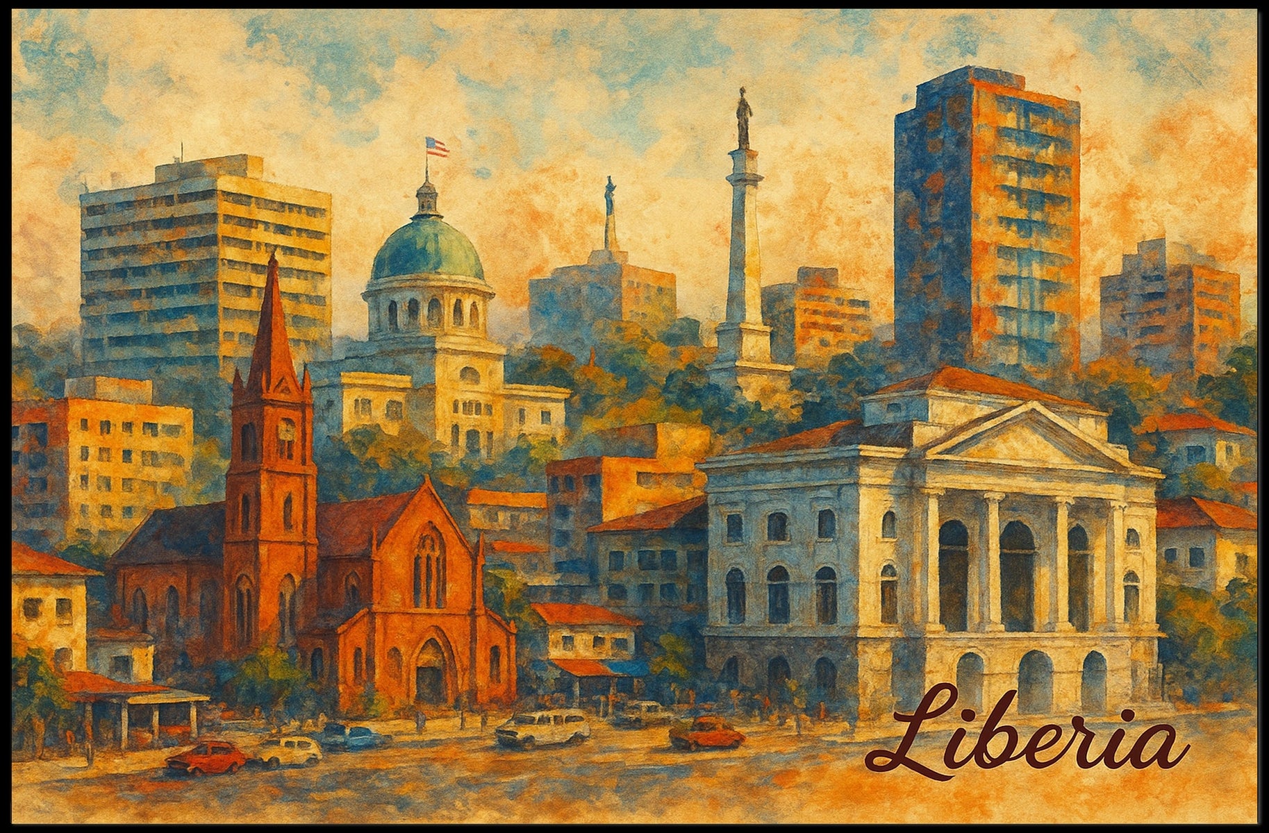 Liberia Cityscape Poster