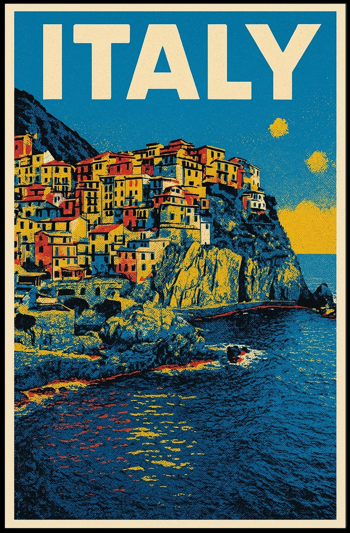 Vibrant Italy Coastline Poster