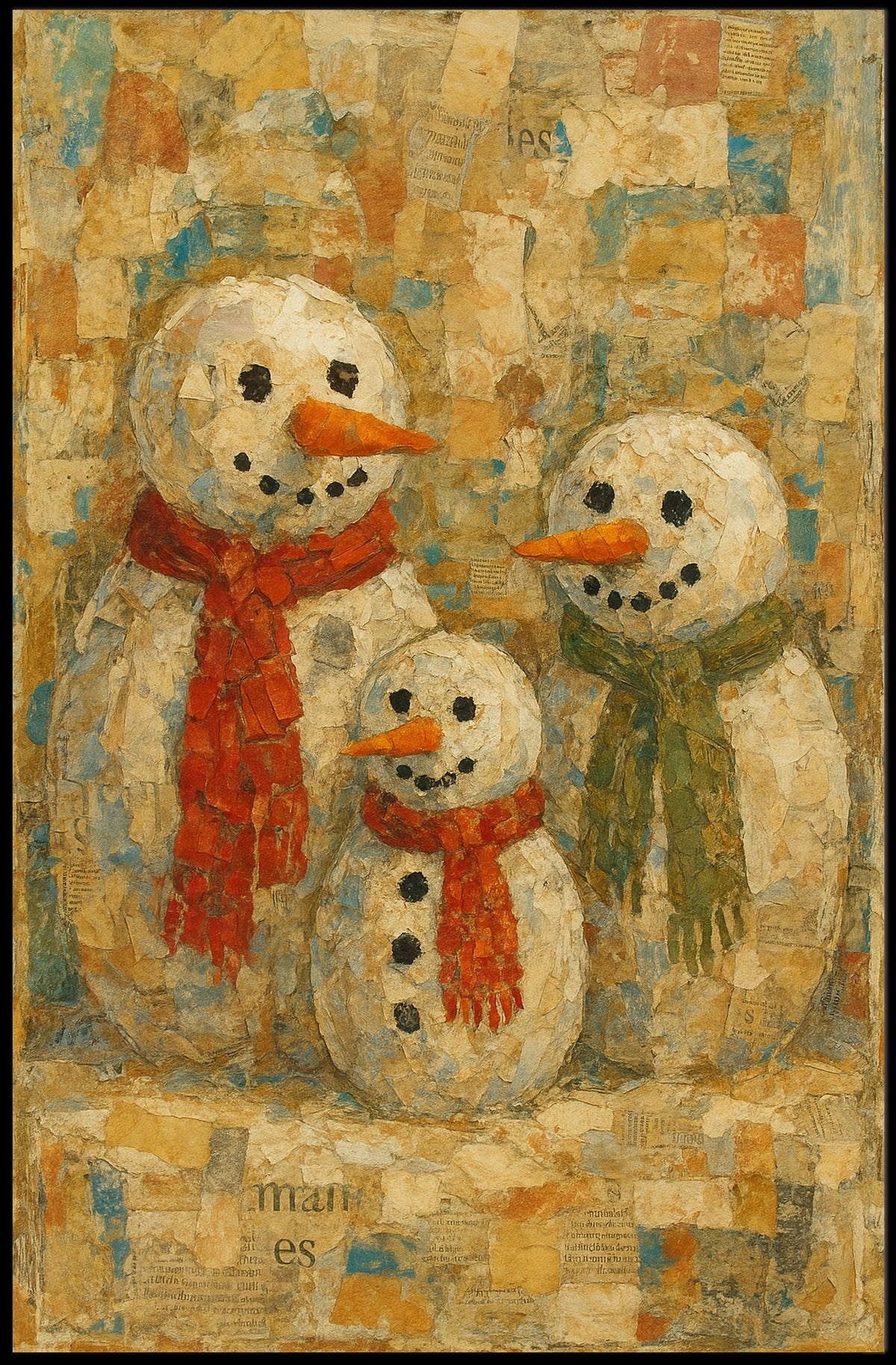 Winter Cheer Snowman Family Poster