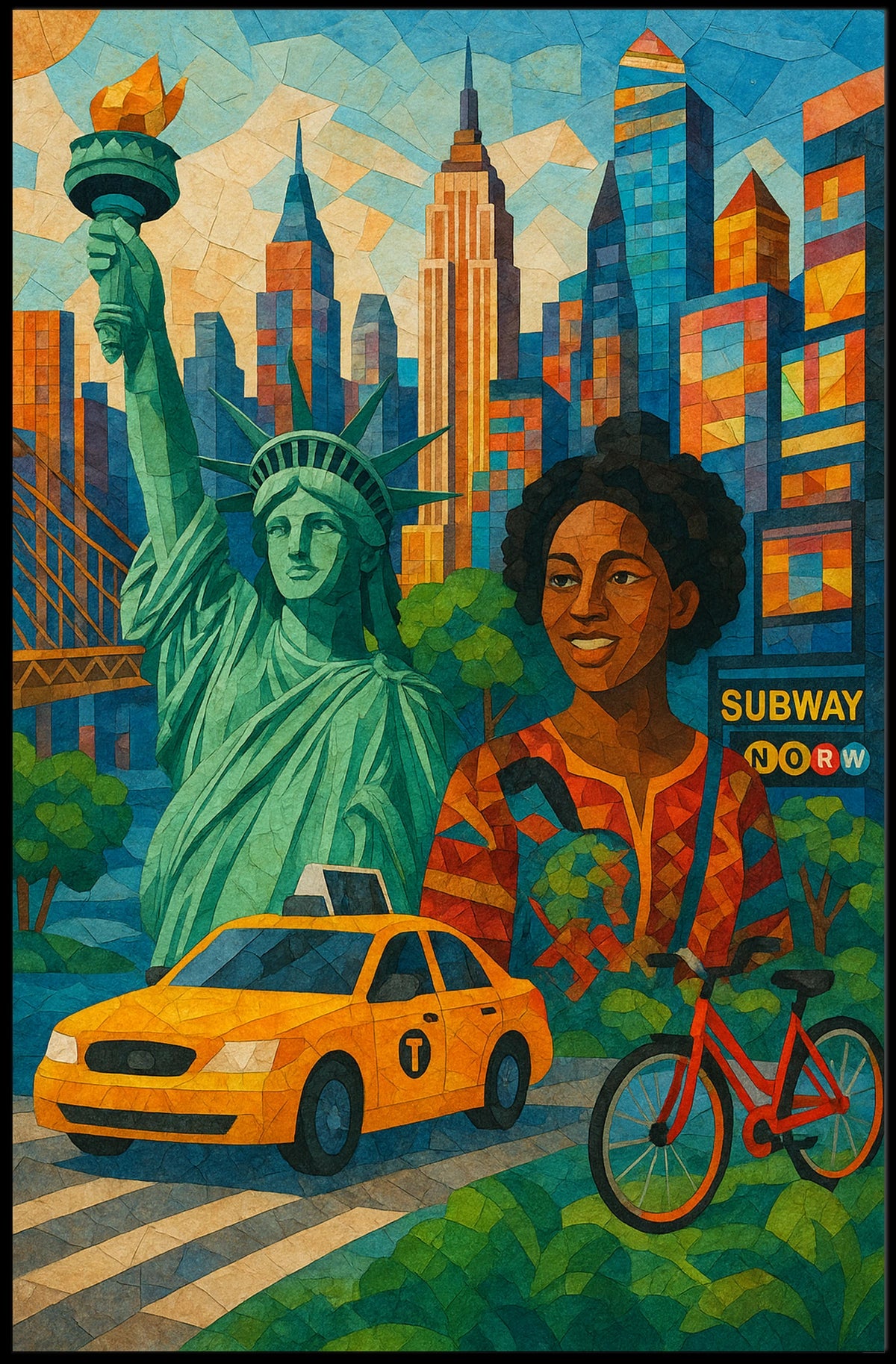 Vibrant New York City Poster For Urban Art Lovers Decor
