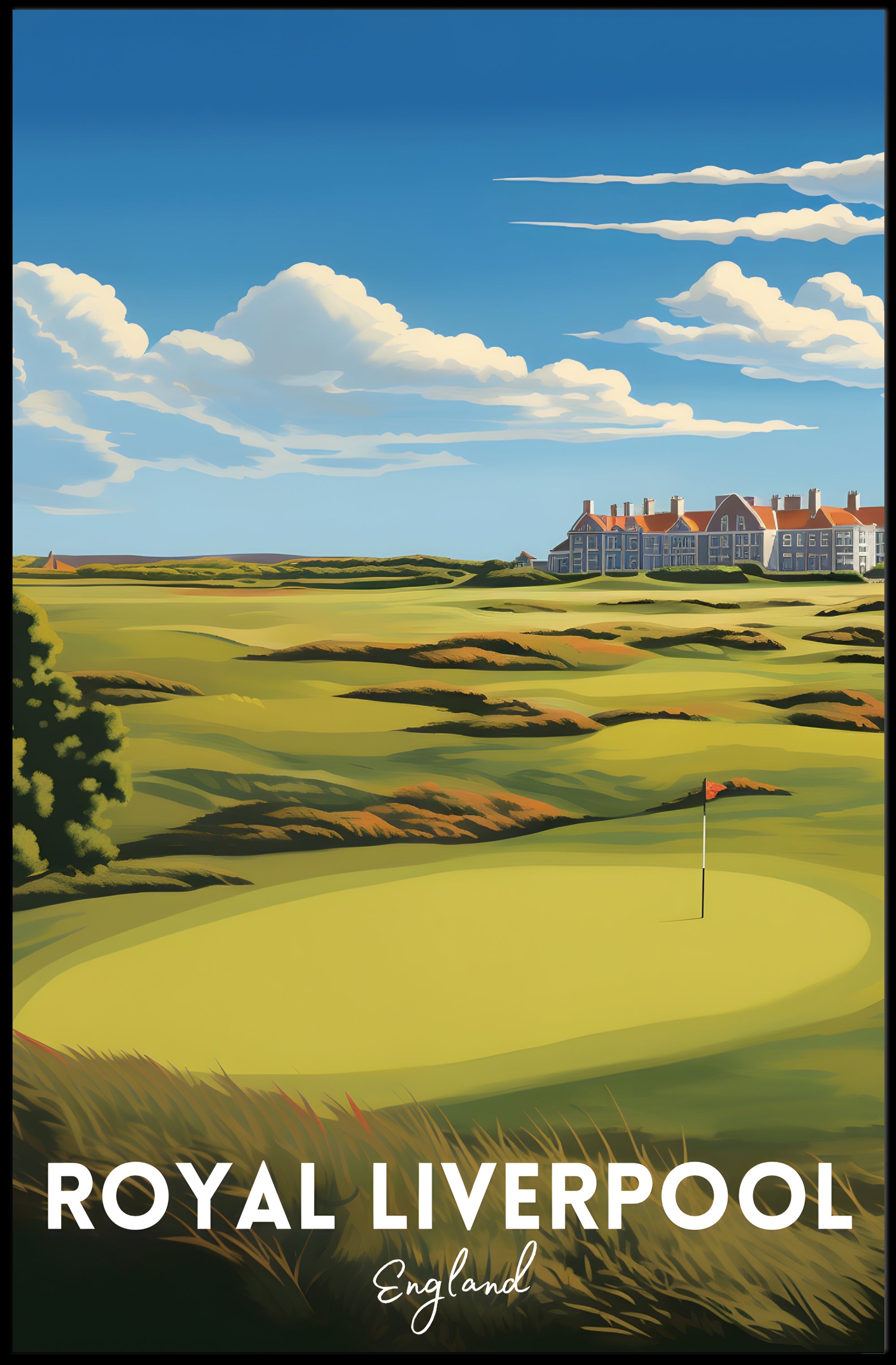 Royal Liverpool Golf Course Scenic Travel Poster