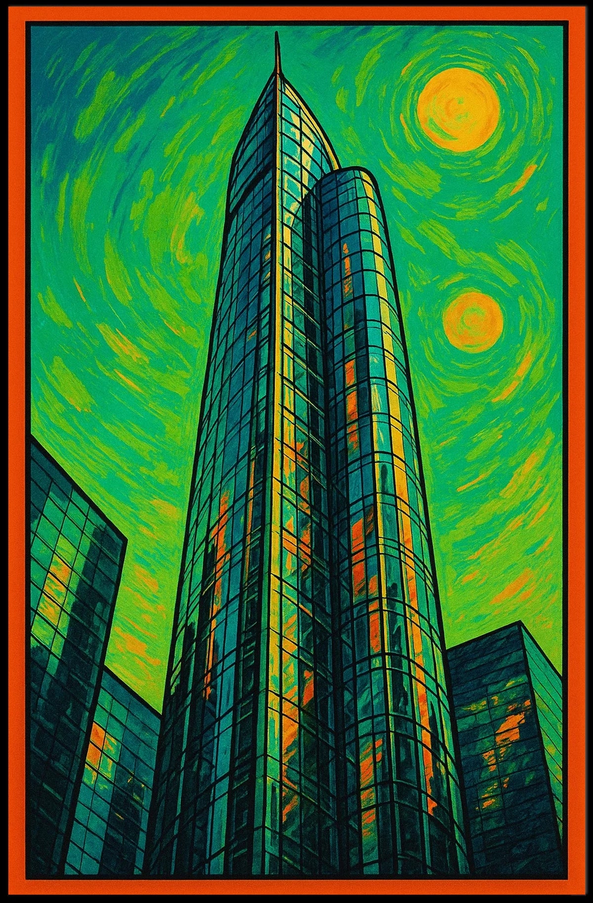 Abstract Urban Skyline Poster