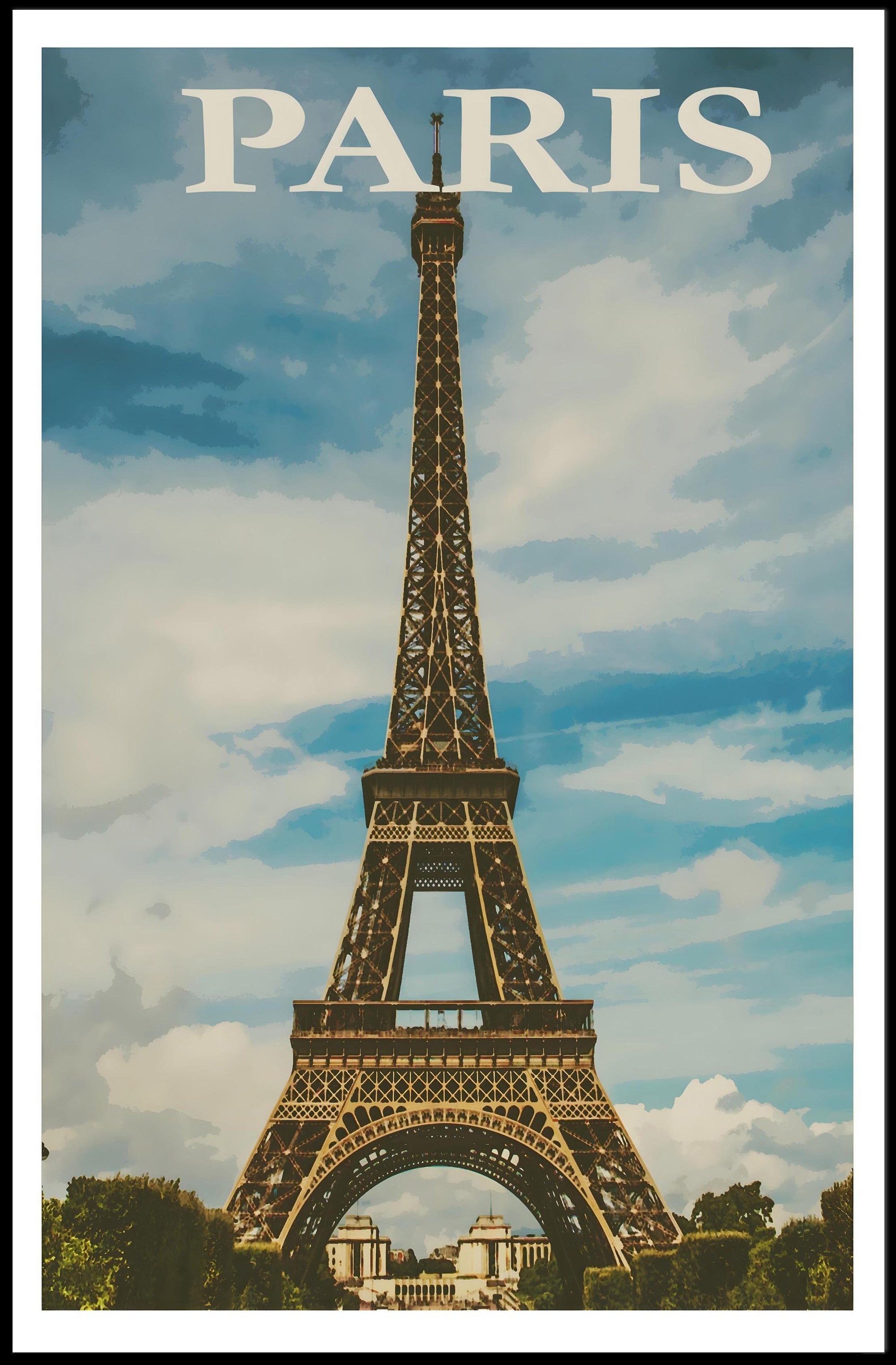 Vintage Eiffel Tower Travel Poster