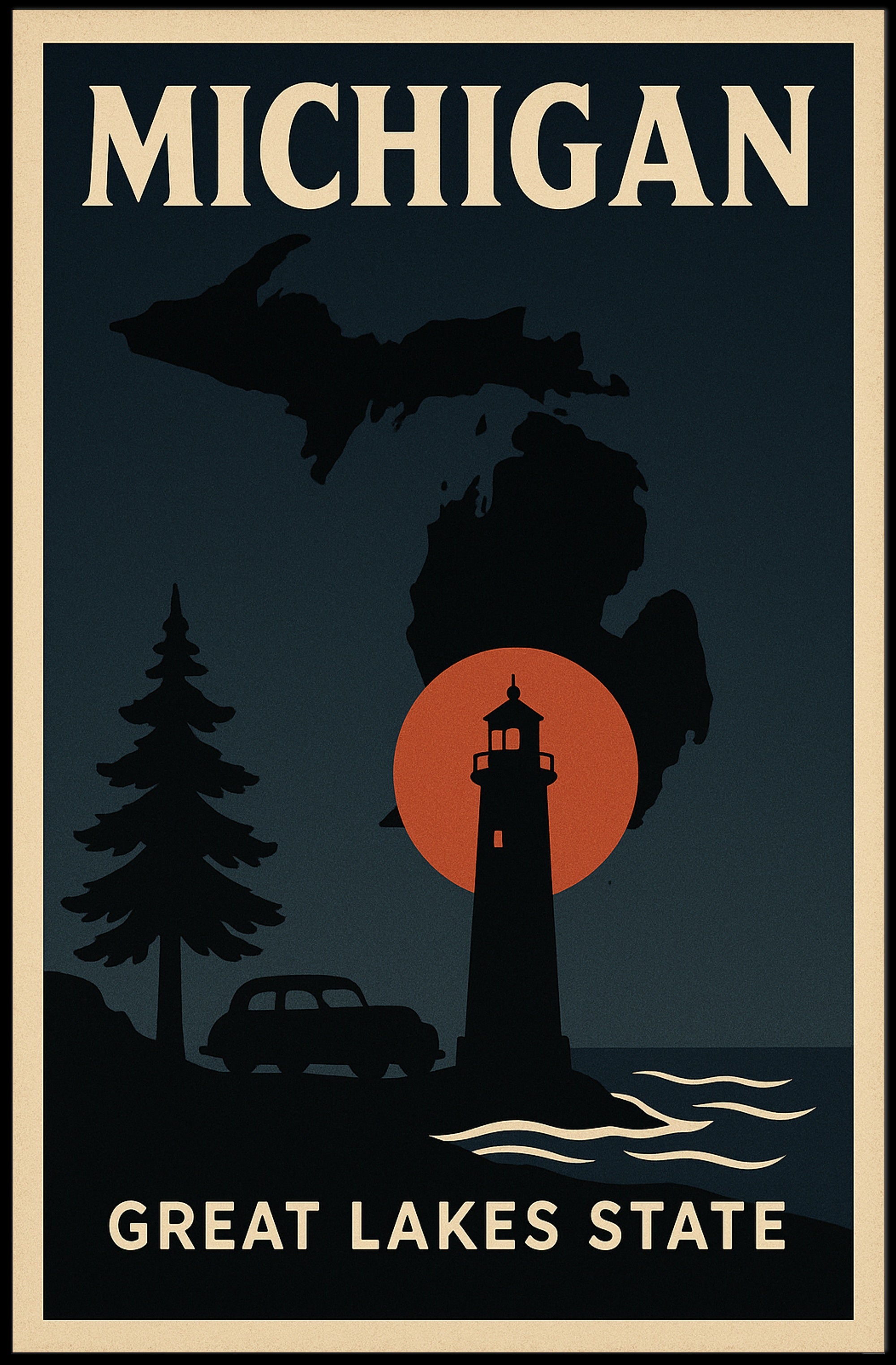 Michigan Great Lakes State Poster PosterGoat