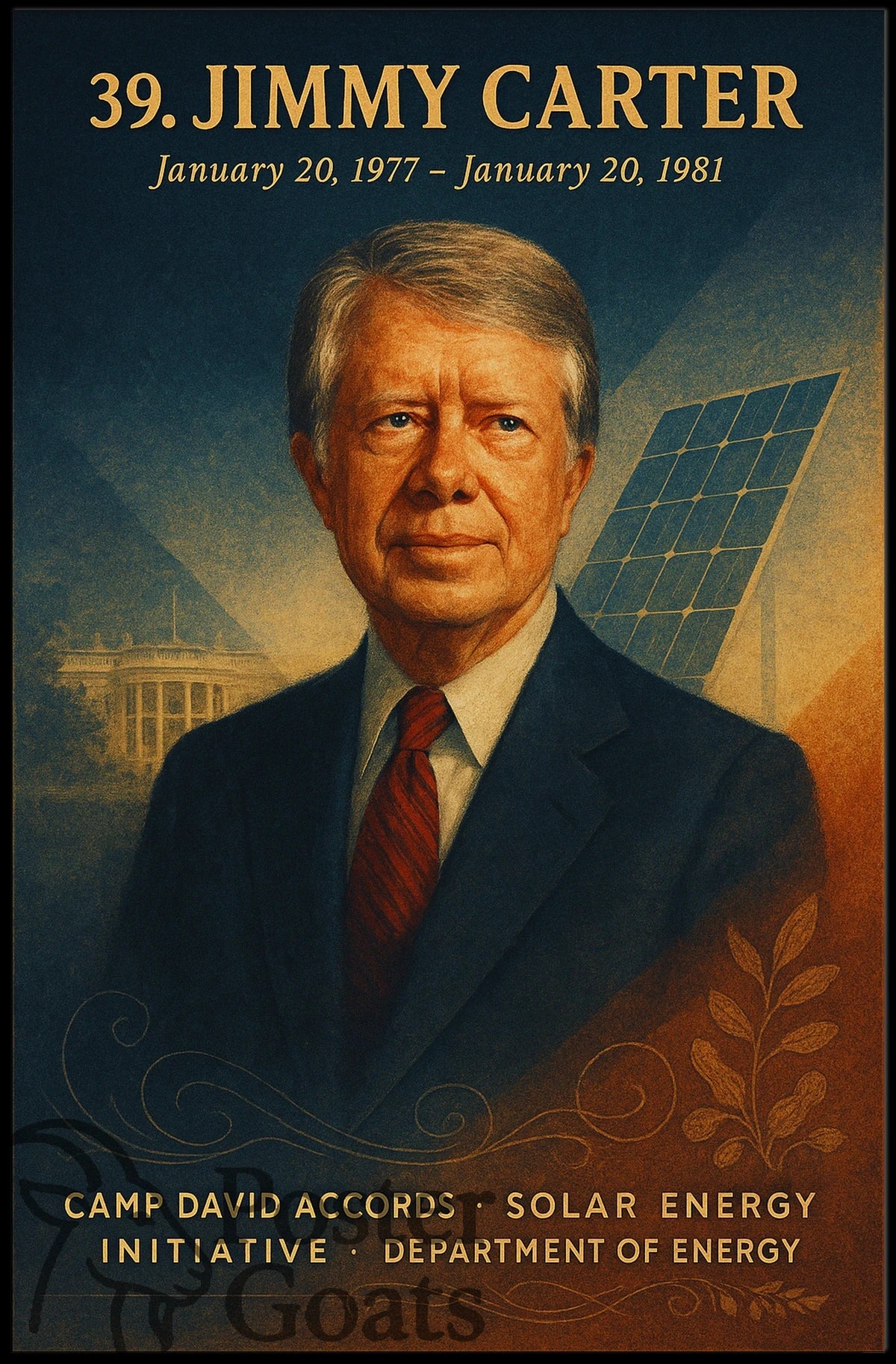 Jimmy Carter Historical Presidency Vintage Poster