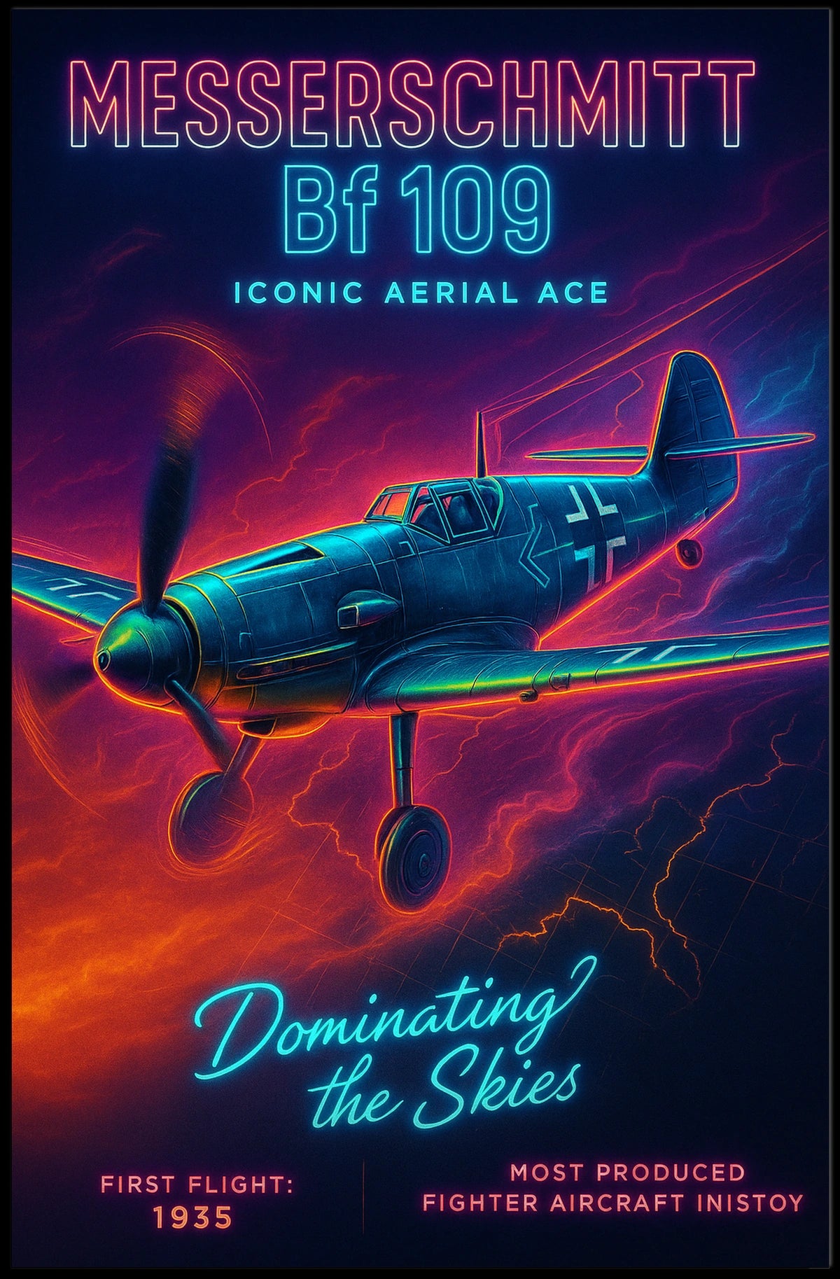 Messerschmitt Bf 109 Iconic Aerial Ace Poster