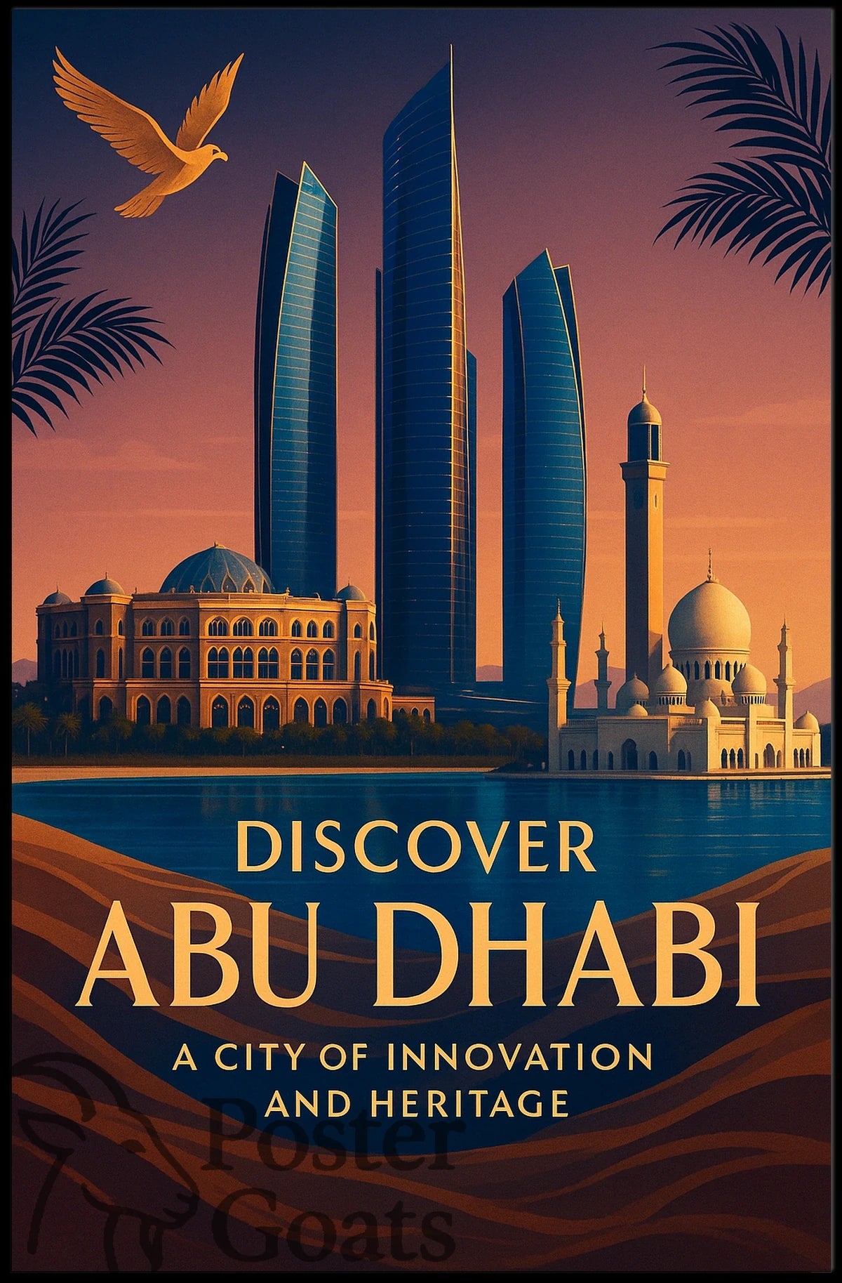 Abu Dhabi Skyline Modern Cultural or Heritage Poster