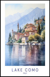 Lake Como Serene Escape Travel Poster PosterGoat