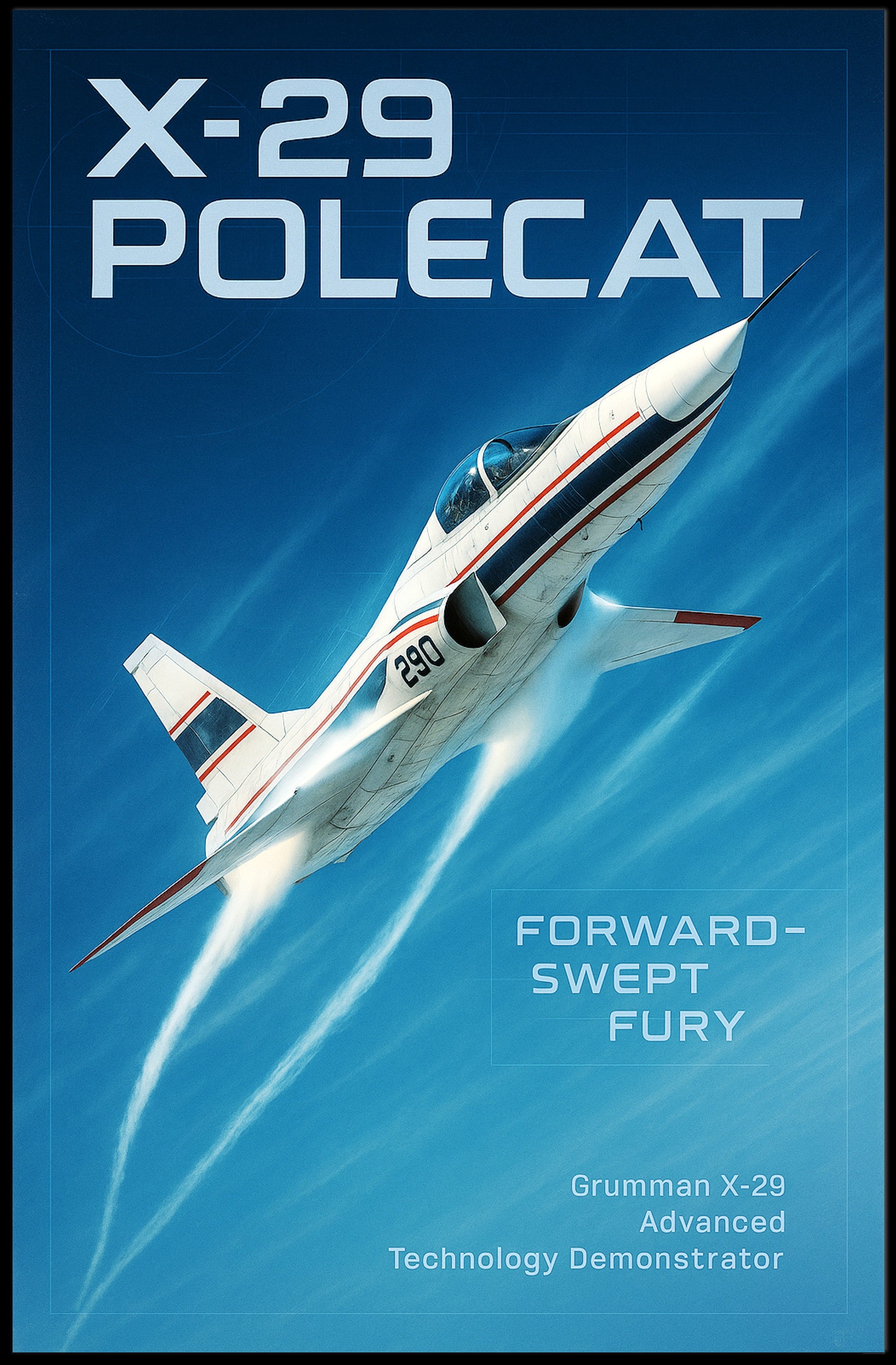 X-29 Polecat Forward-Swept Fury Poster PosterGoat