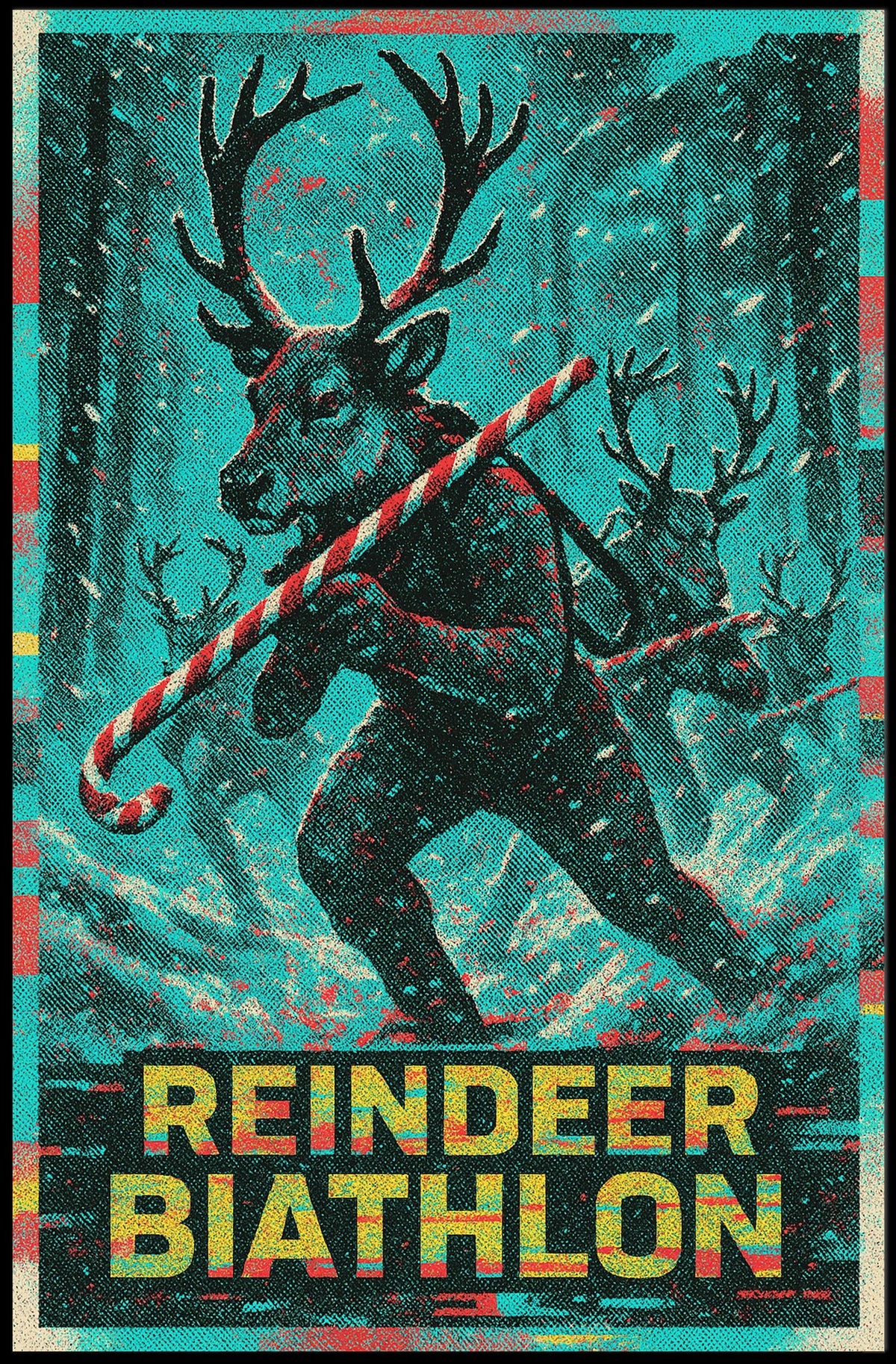 Reindeer Biathlon Poster