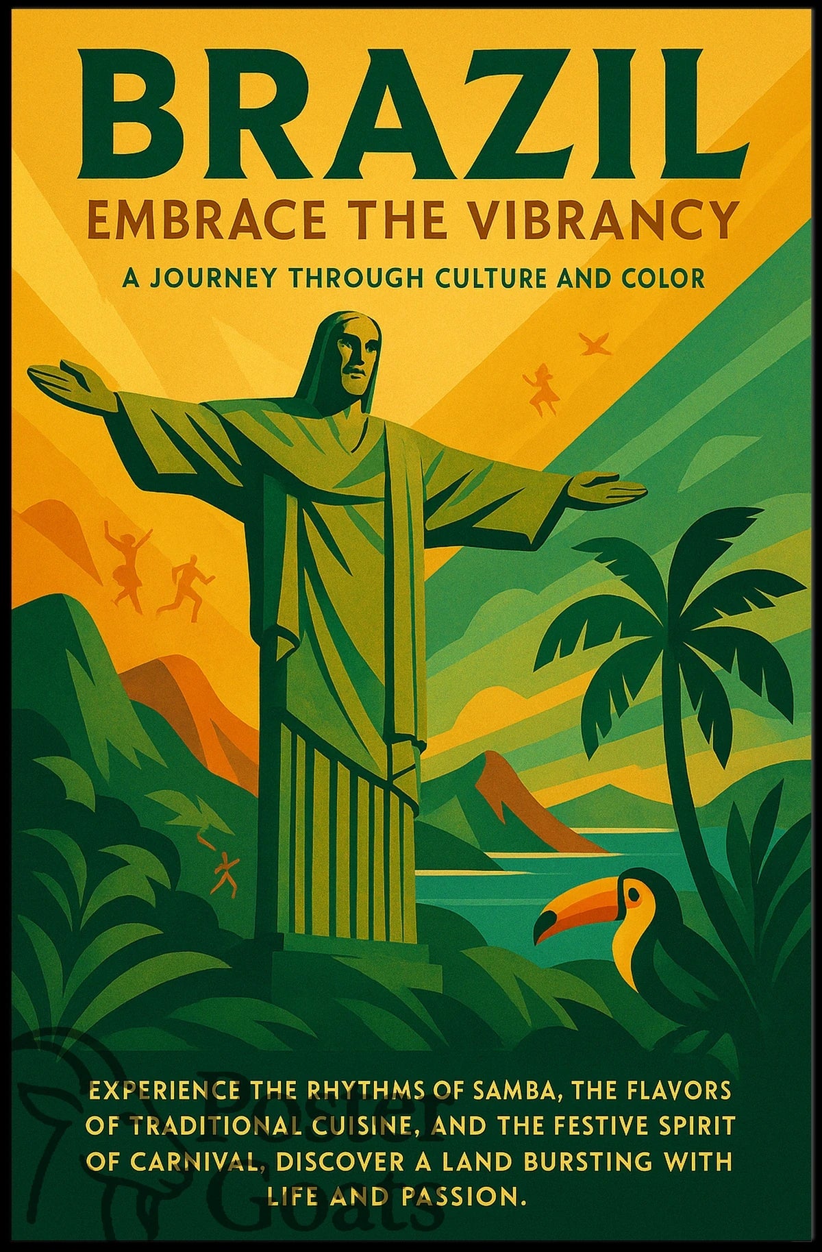 Brazilian Vibrancy and Culture Travel Poster